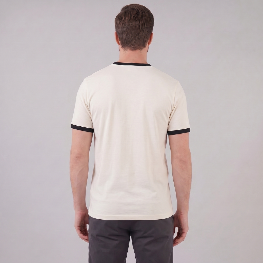 Men's Ringer T-Shirt with Contrast Trim - Casual Cotton Tee for Everyday Wear