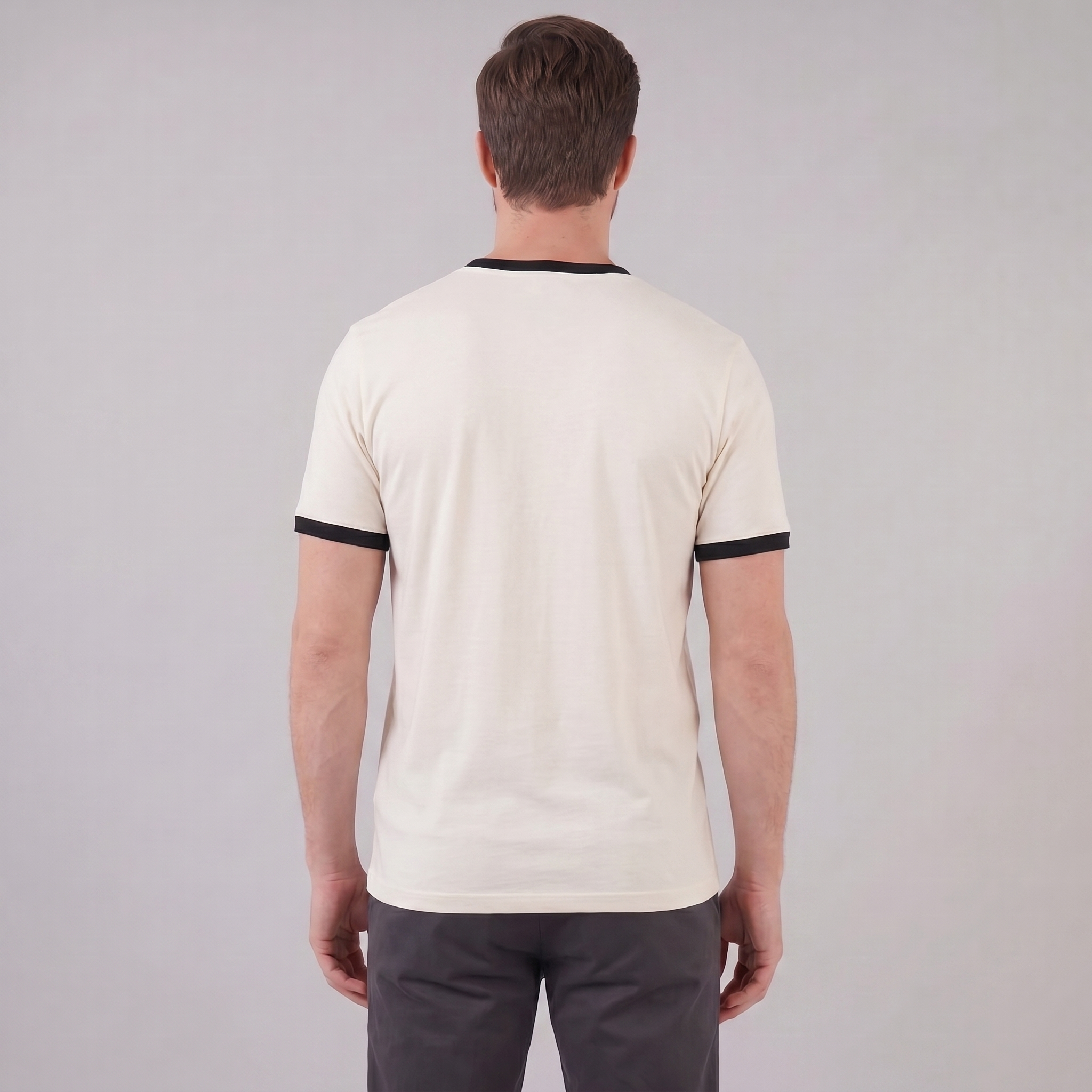 Men's Ringer T-Shirt with Contrast Trim - Casual Cotton Tee for Everyday Wear
