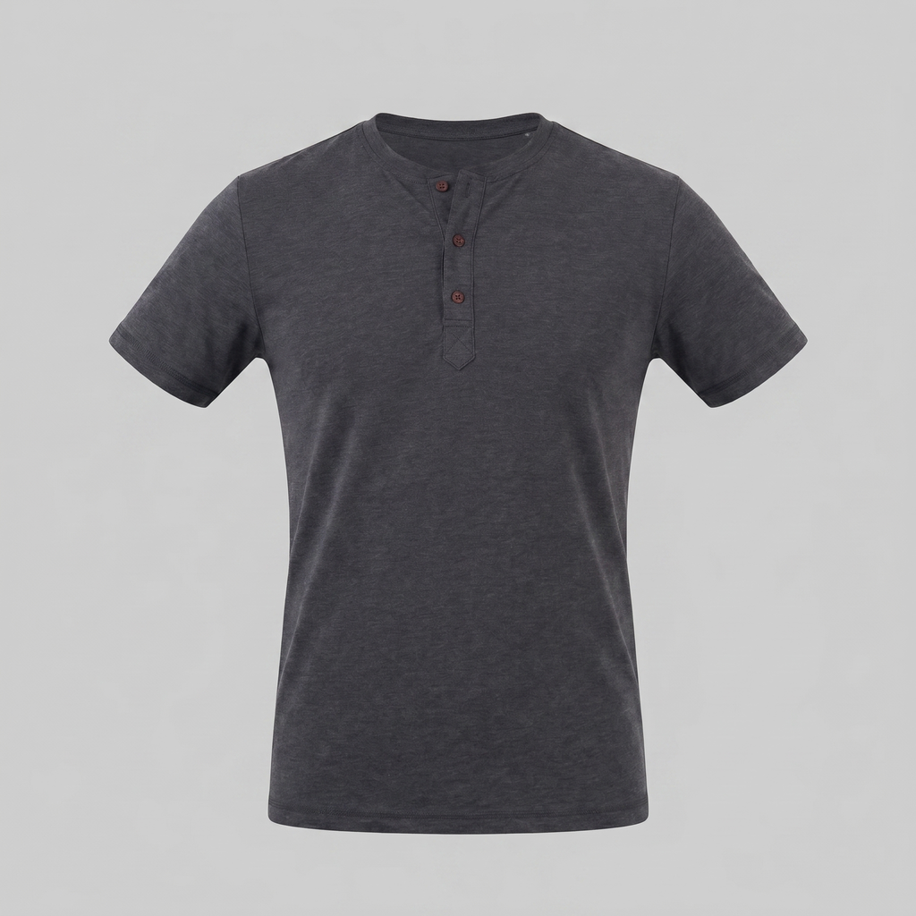 Men's Short Sleeve Cotton Henley Shirt for Casual Wear and Everyday Comfort