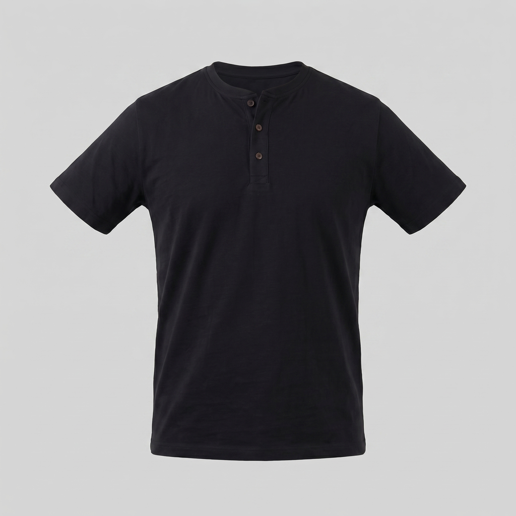 Men's Short Sleeve Cotton Henley Shirt for Casual Wear and Everyday Comfort