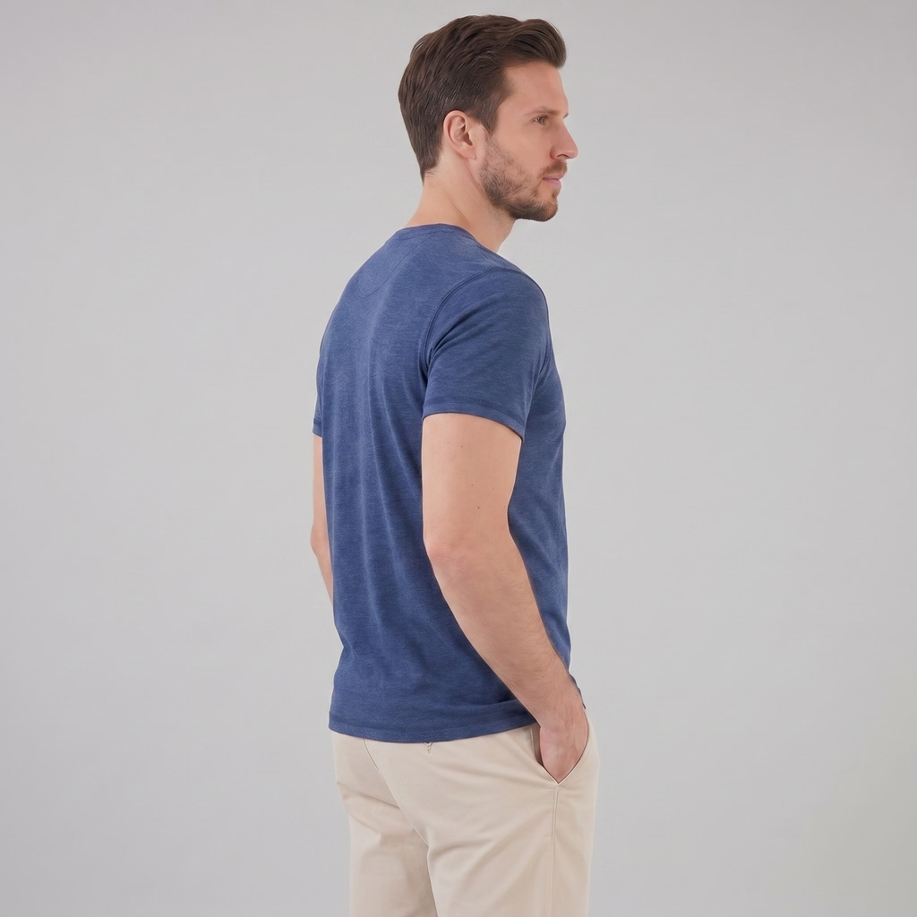 Men's Short Sleeve Cotton Henley Shirt for Casual Wear and Everyday Comfort