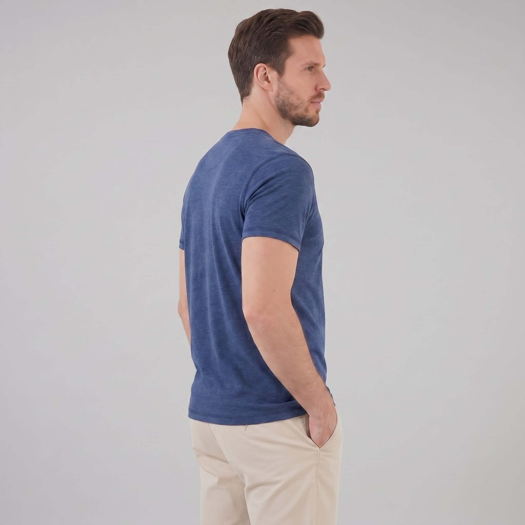 Men's Short Sleeve Cotton Henley Shirt for Casual Wear and Everyday Comfort