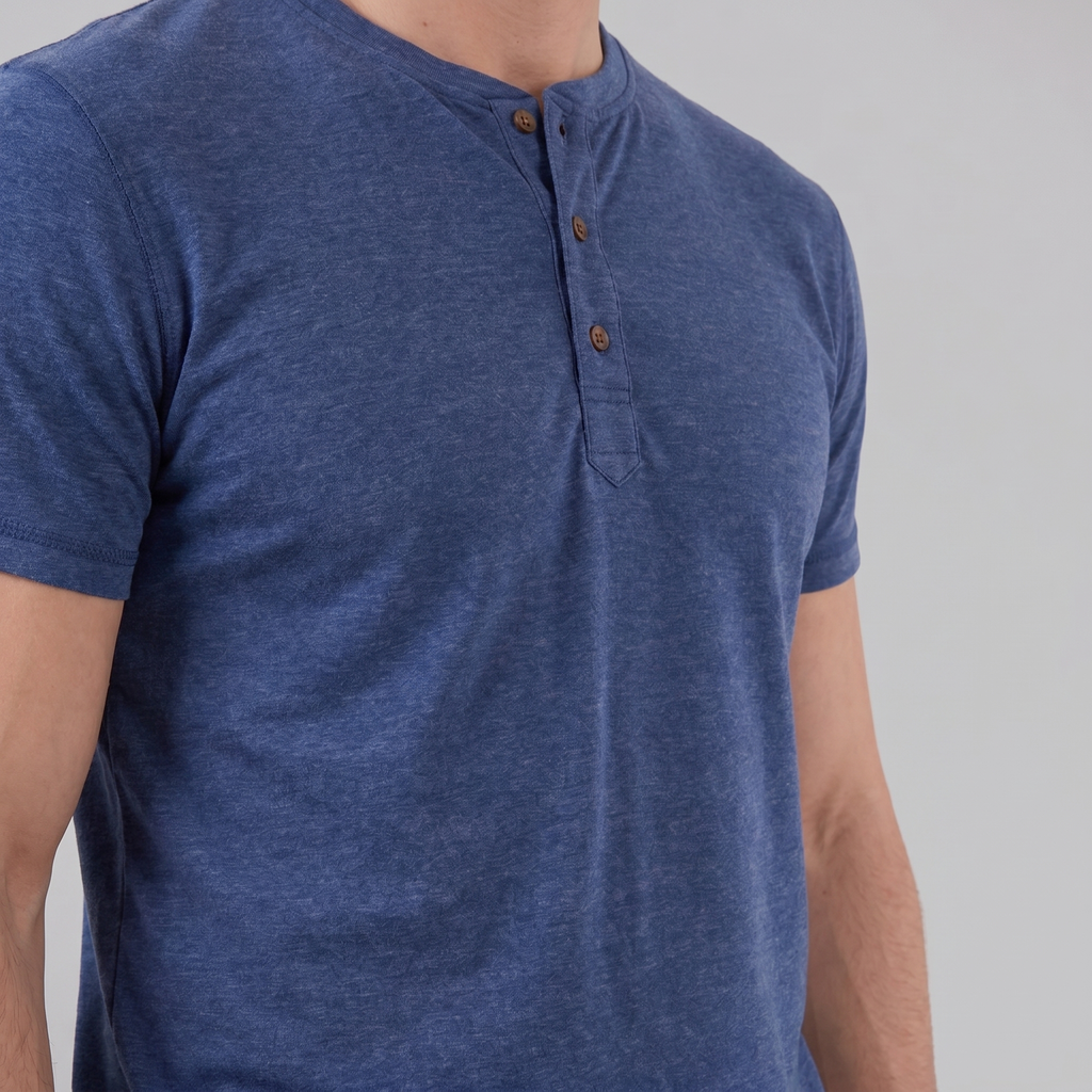Men's Short Sleeve Cotton Henley Shirt for Casual Wear and Everyday Comfort
