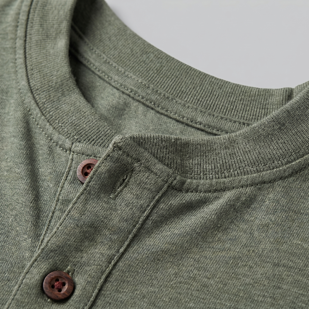 Men's Short Sleeve Cotton Henley Shirt for Casual Wear and Everyday Comfort