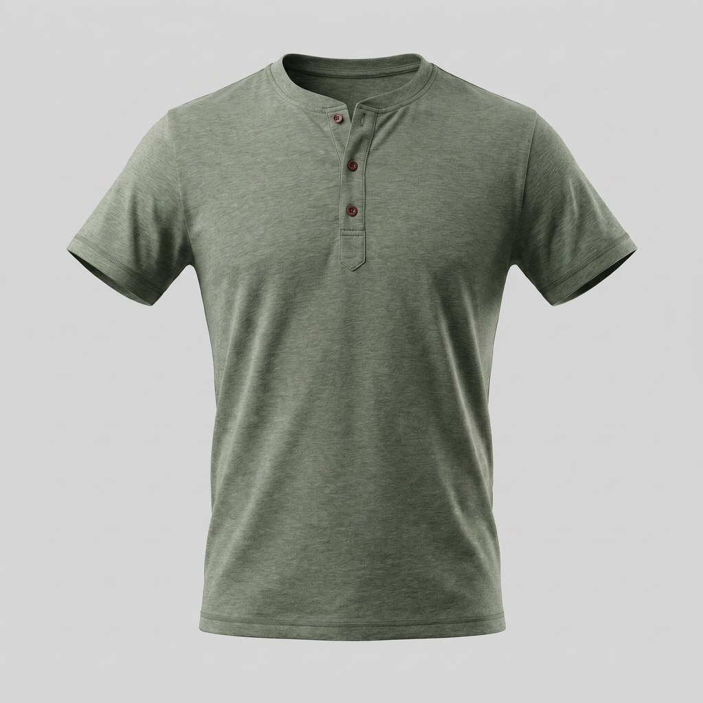 Men's Short Sleeve Cotton Henley Shirt for Casual Wear and Everyday Comfort