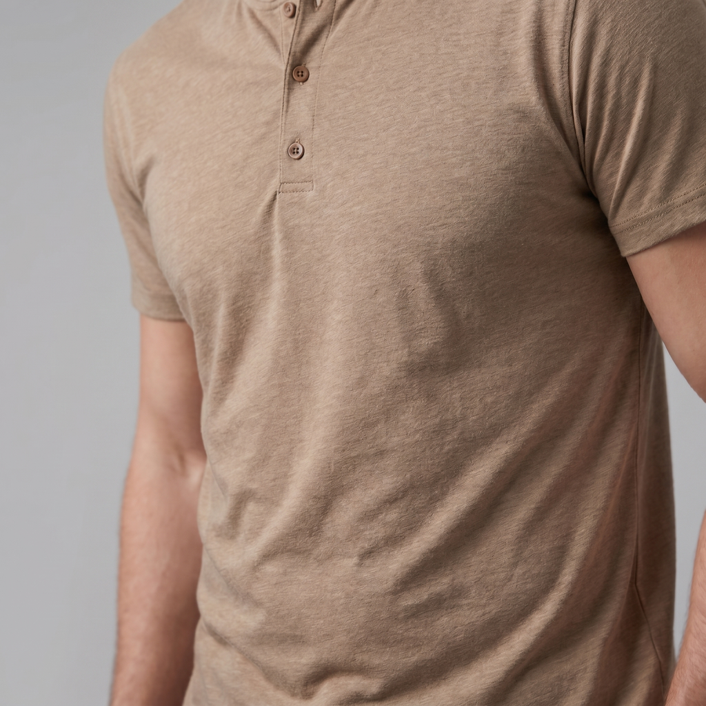 Men's Short Sleeve Cotton Henley Shirt for Casual Wear and Everyday Comfort