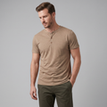Men's Short Sleeve Cotton Henley Shirt for Casual Wear and Everyday Comfort