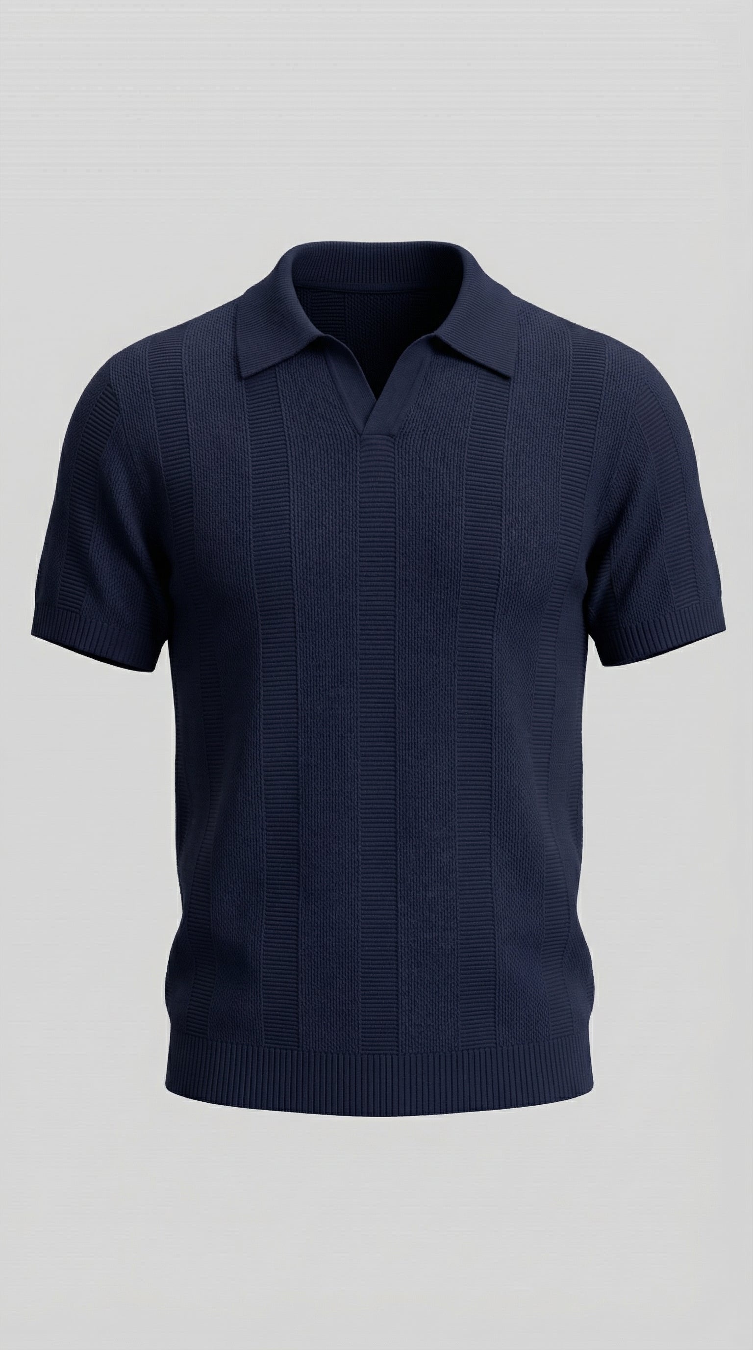 Men's Short Sleeve Knit Polo Shirt - Modern Design for Casual Wear