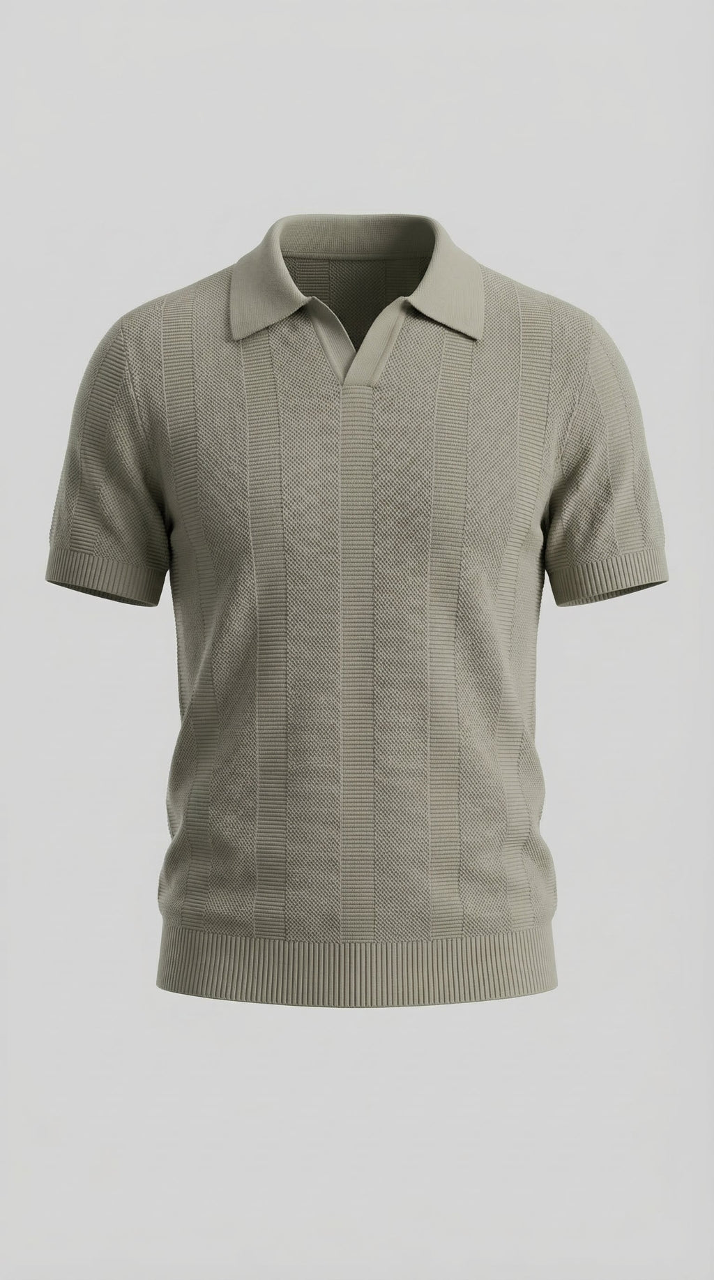Men's Short Sleeve Knit Polo Shirt - Modern Design for Casual Wear