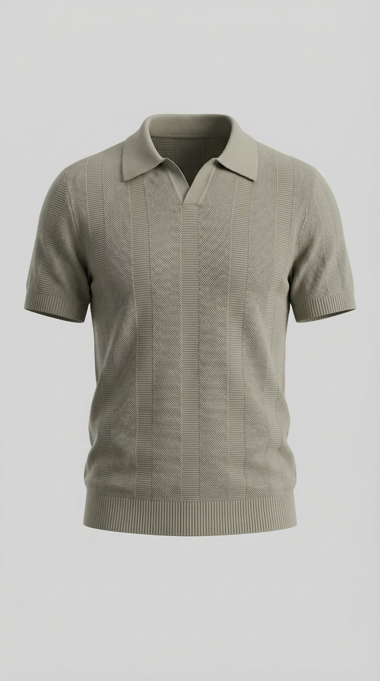 Men's Short Sleeve Knit Polo Shirt - Modern Design for Casual Wear