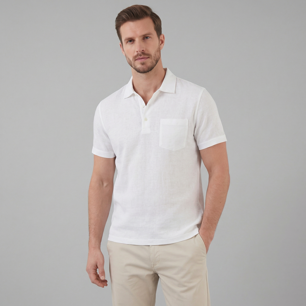 Men's Short Sleeve Polo Shirt - Lightweight Cotton - Casual Summer Wear