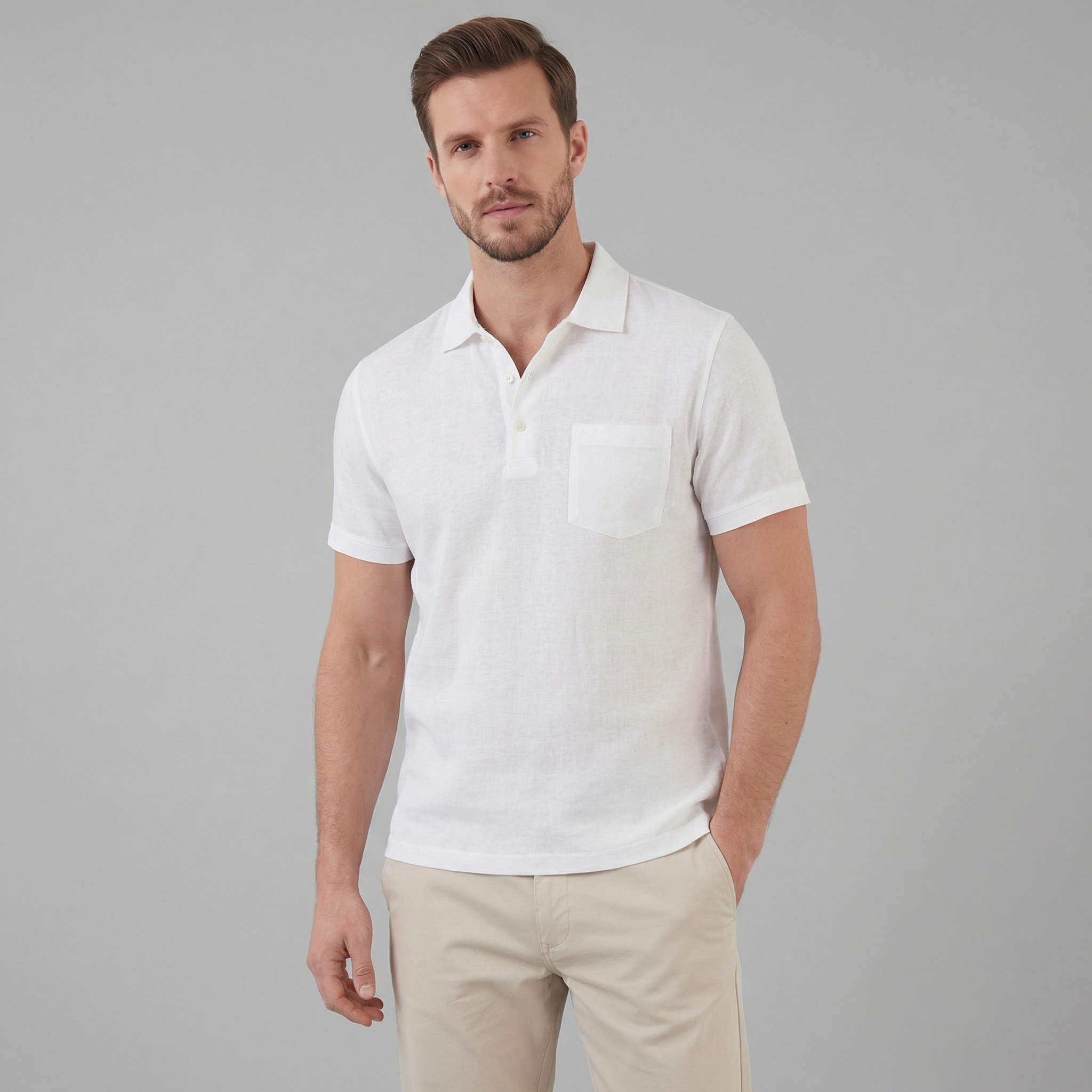 Men's Short Sleeve Polo Shirt - Lightweight Cotton - Casual Summer Wear