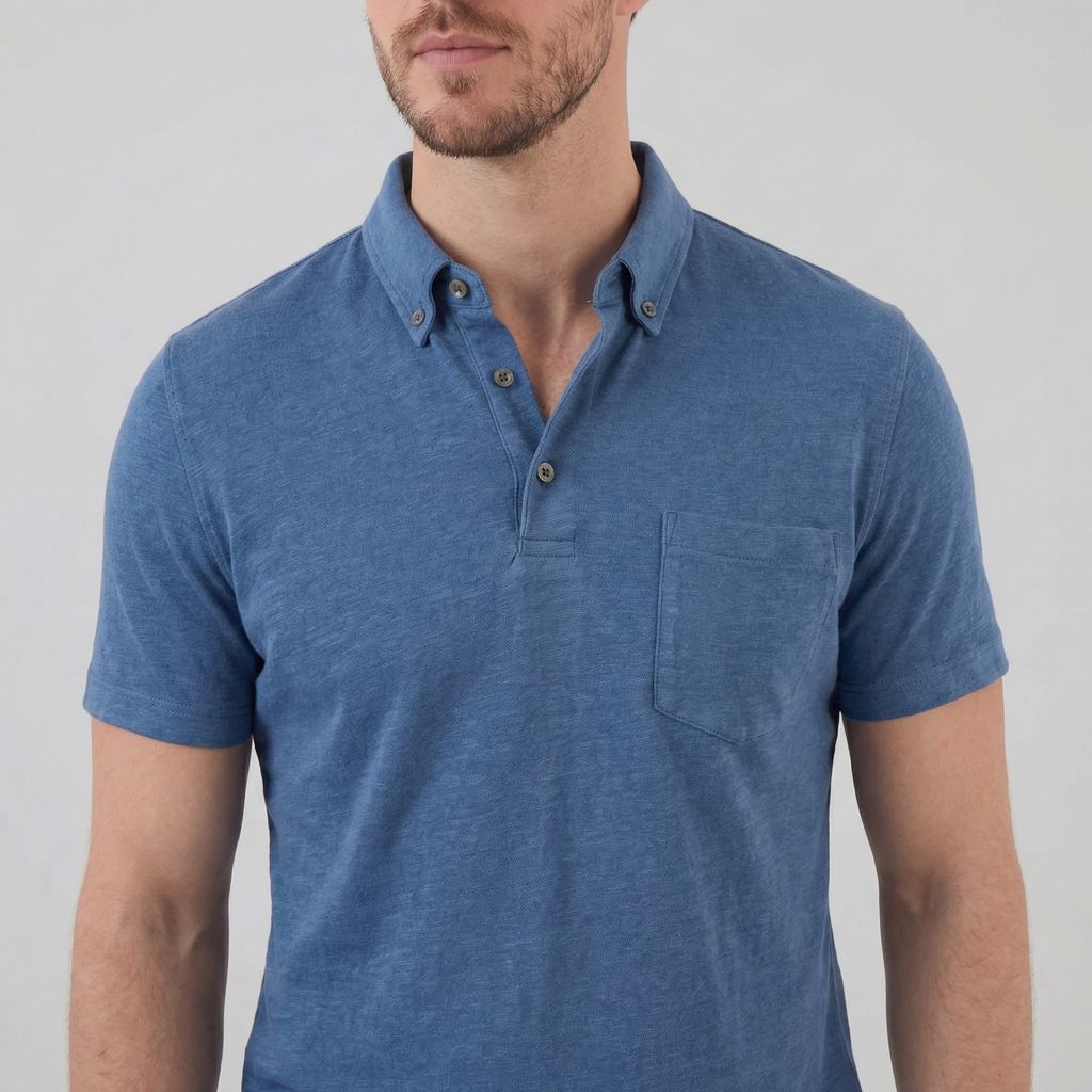 Men's Short Sleeve Polo Shirt - Lightweight Cotton - Casual Summer Wear