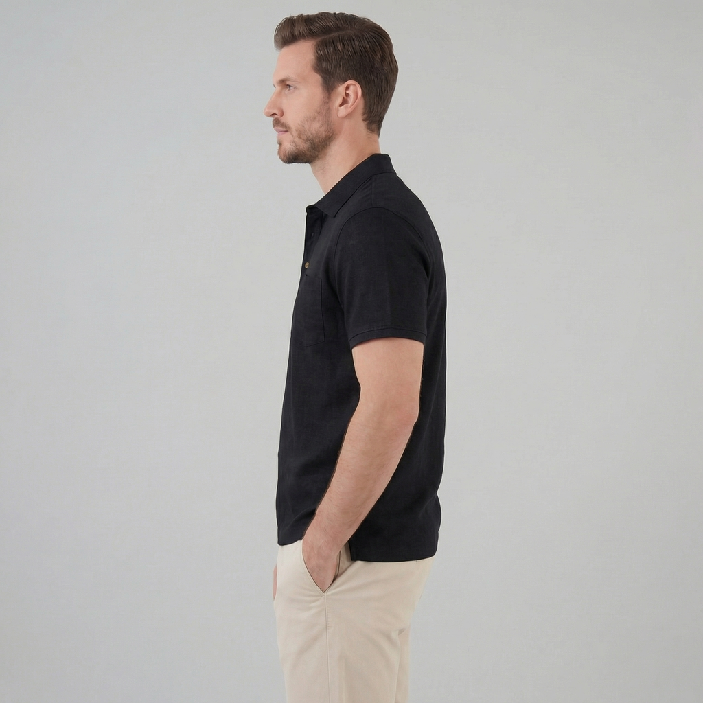 Men's Short Sleeve Polo Shirt - Lightweight Cotton - Casual Summer Wear