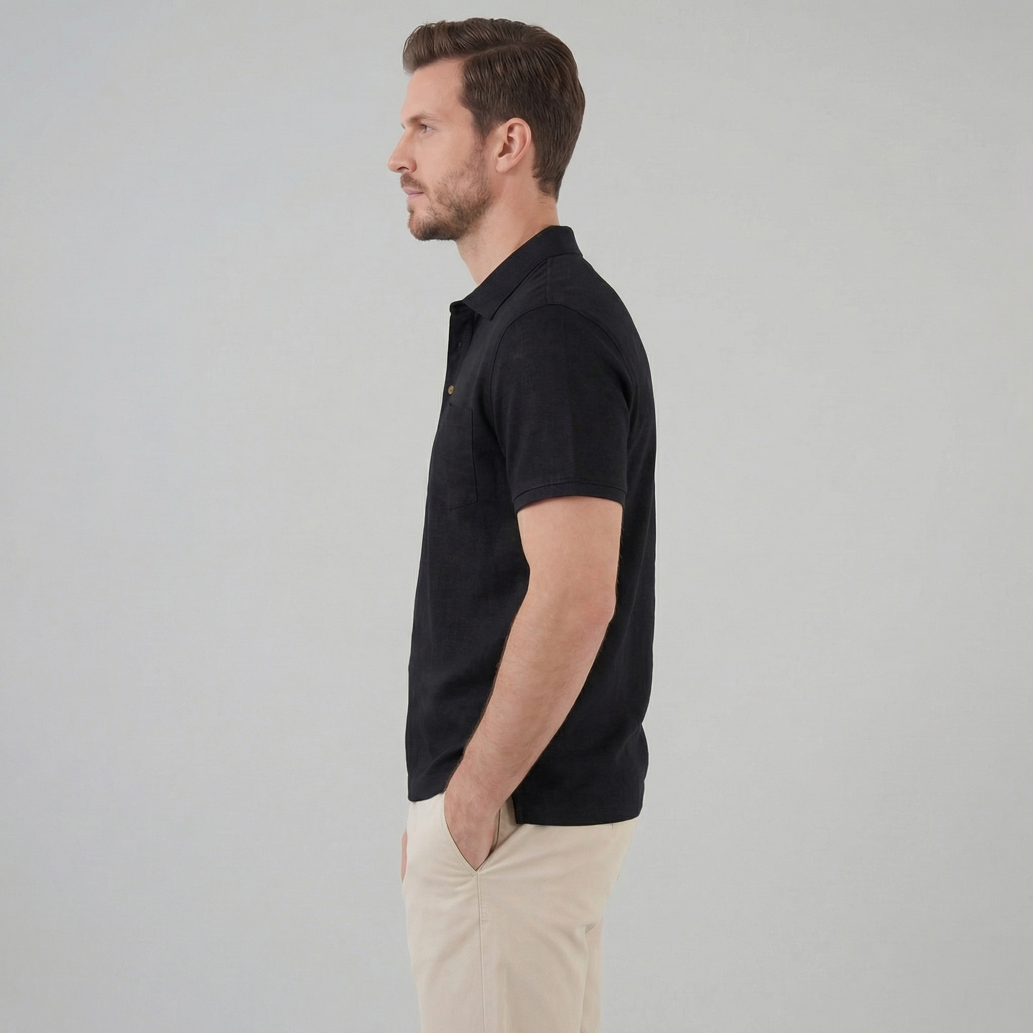 Men's Short Sleeve Polo Shirt - Lightweight Cotton - Casual Summer Wear