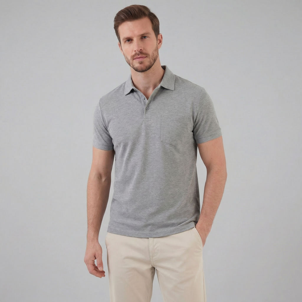 Men's Short Sleeve Polo Shirt - Lightweight Cotton - Casual Summer Wear