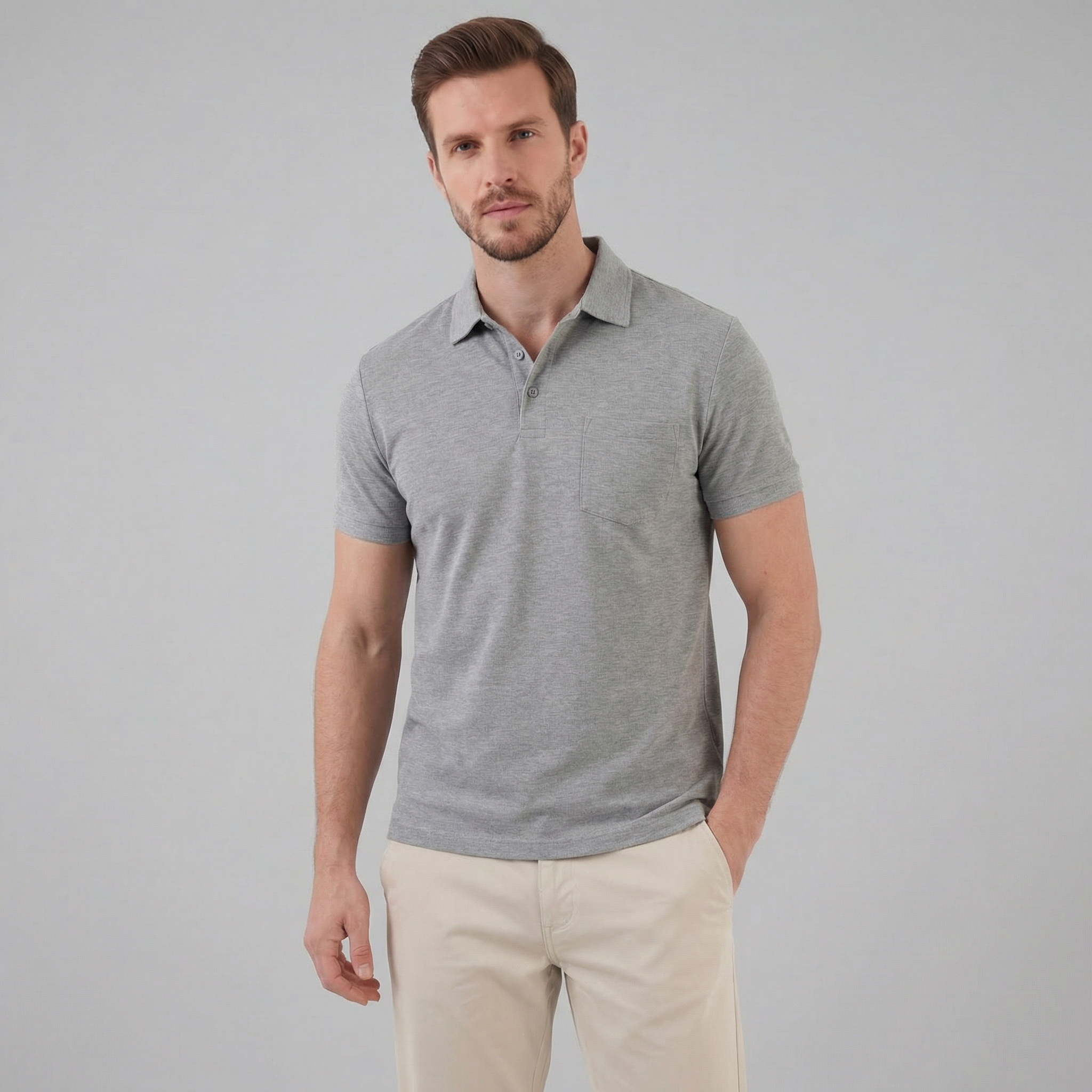Men's Short Sleeve Polo Shirt - Lightweight Cotton - Casual Summer Wear