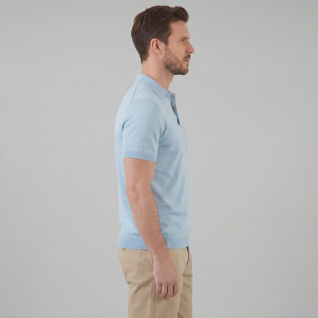Men's Short Sleeve Polo Shirt - Lightweight Cotton - Casual Summer Wear