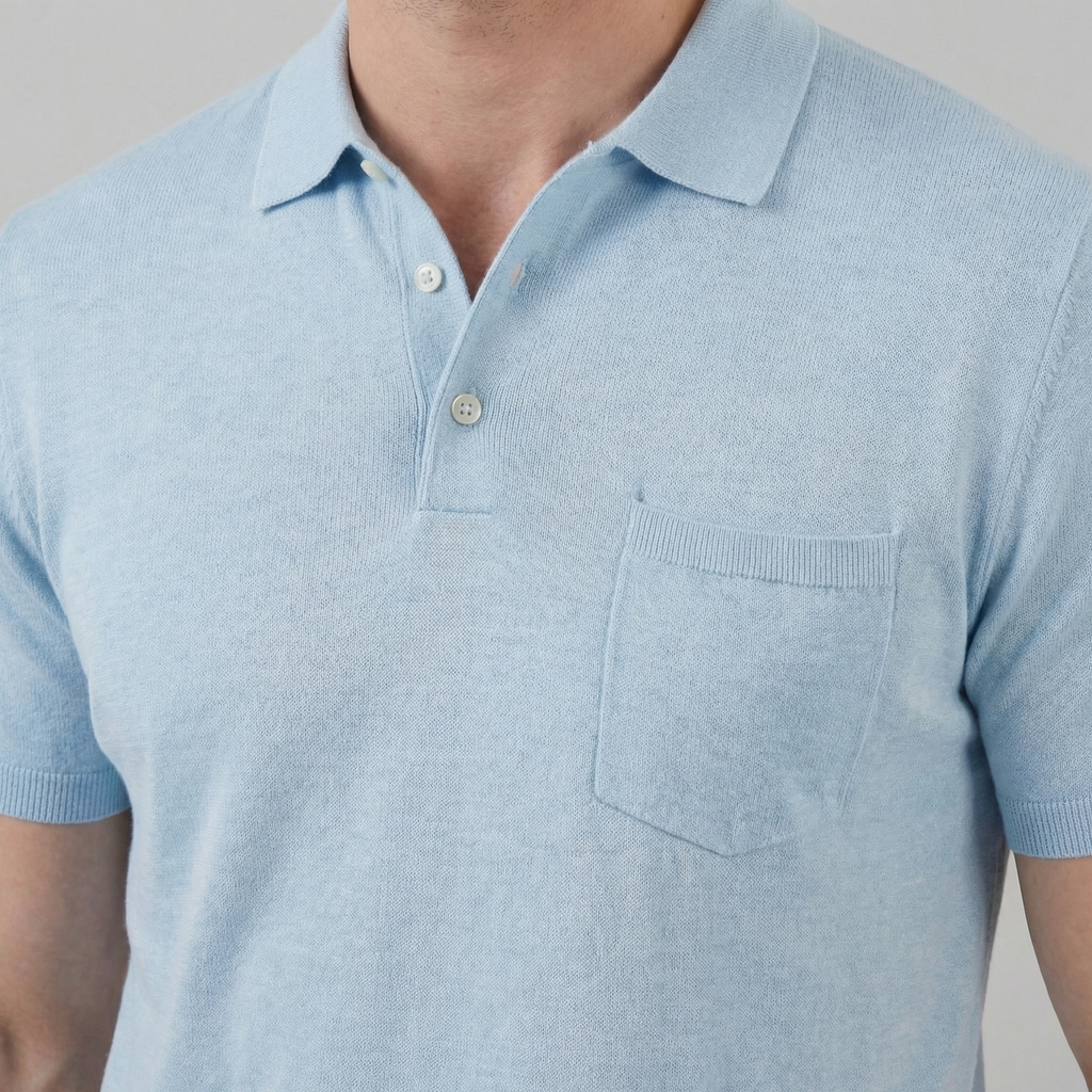 Men's Short Sleeve Polo Shirt - Lightweight Cotton - Casual Summer Wear