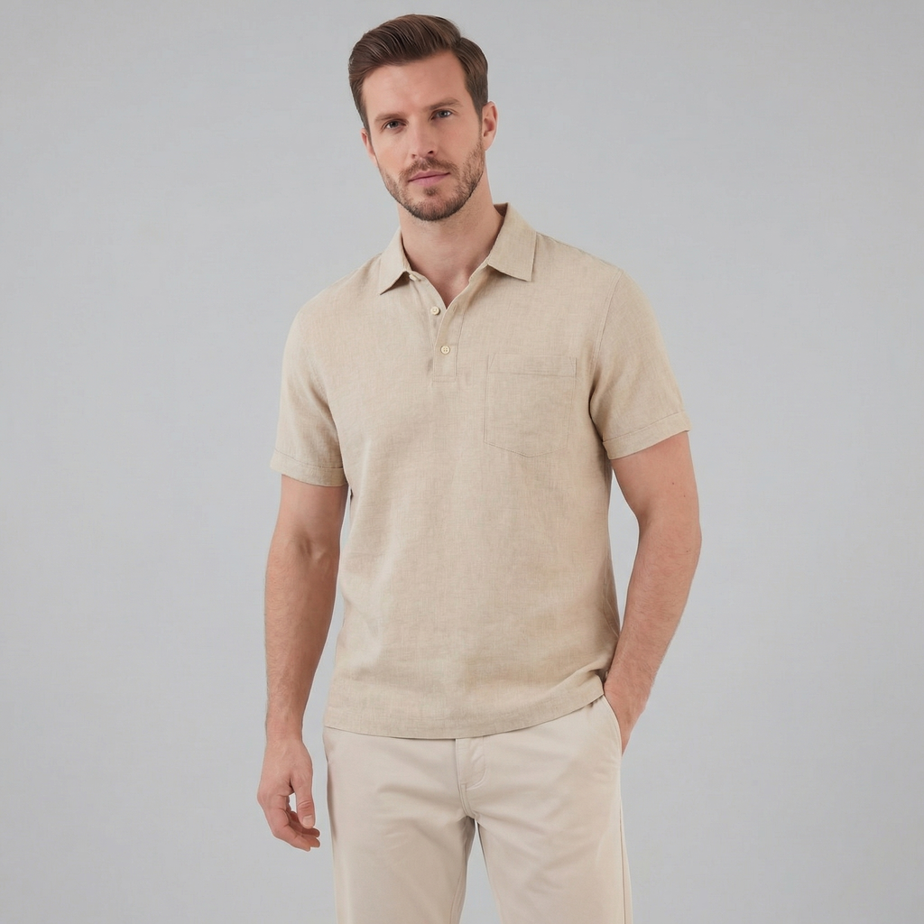 Men's Short Sleeve Polo Shirt - Lightweight Cotton - Casual Summer Wear