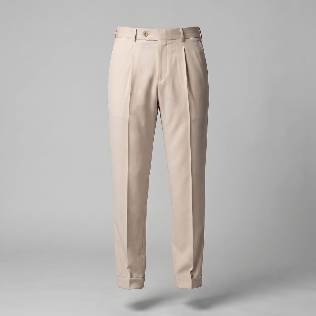 Men's Straight Leg Trousers - Retro Style Cotton Pants for Casual Wear