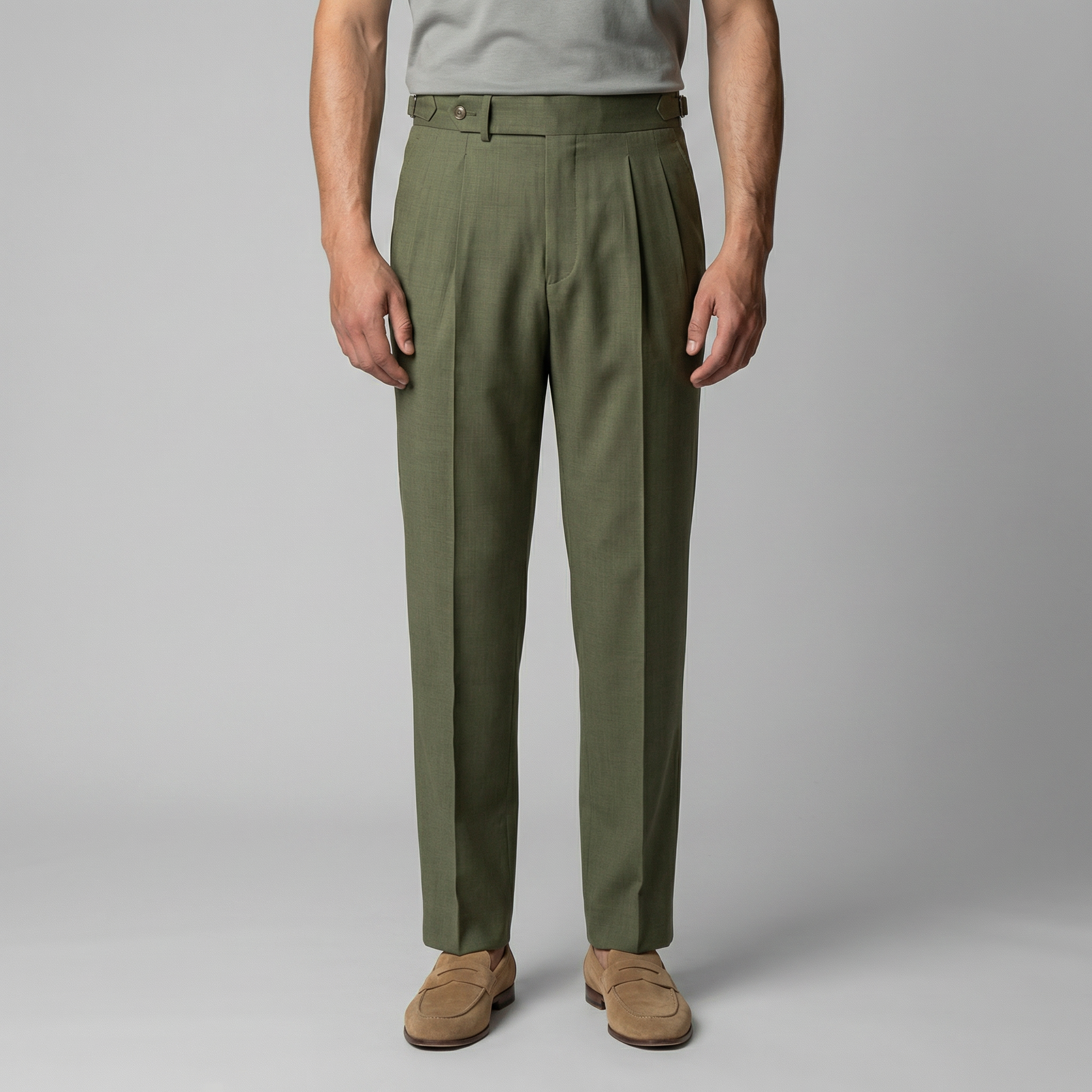 Men's Straight Leg Trousers - Retro Style Cotton Pants for Casual Wear