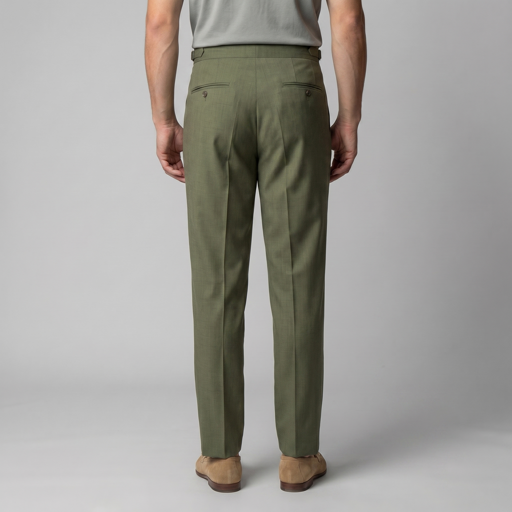 Men's Straight Leg Trousers - Retro Style Cotton Pants for Casual Wear