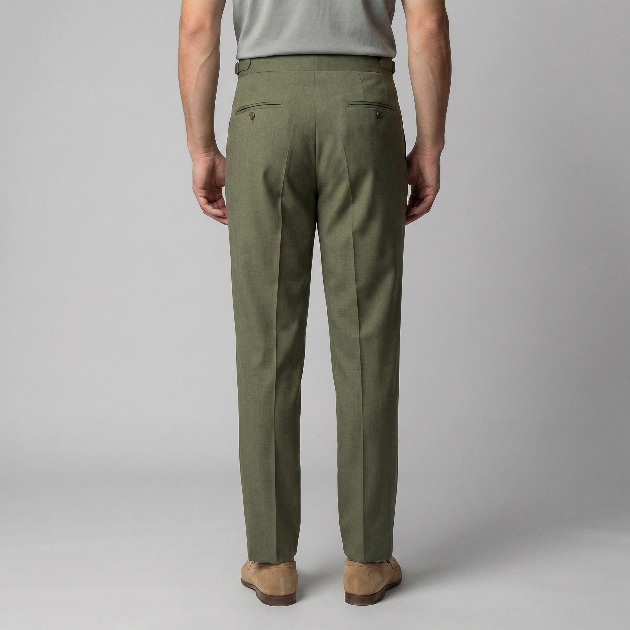 Men's Straight Leg Trousers - Retro Style Cotton Pants for Casual Wear