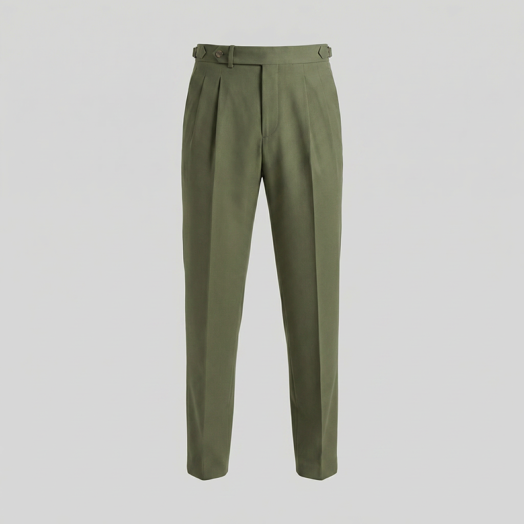Men's Straight Leg Trousers - Retro Style Cotton Pants for Casual Wear