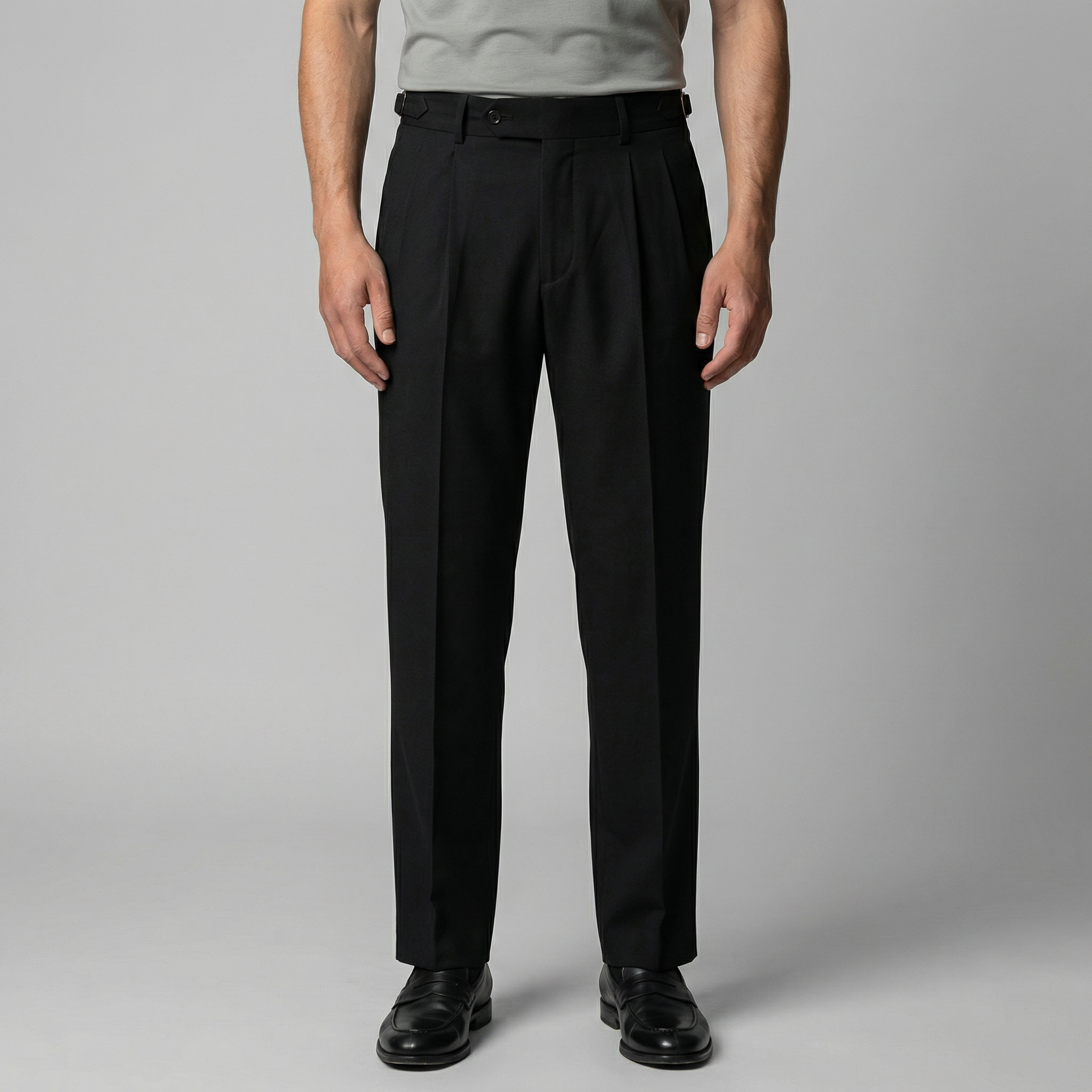 Men's Straight Leg Trousers - Retro Style Cotton Pants for Casual Wear