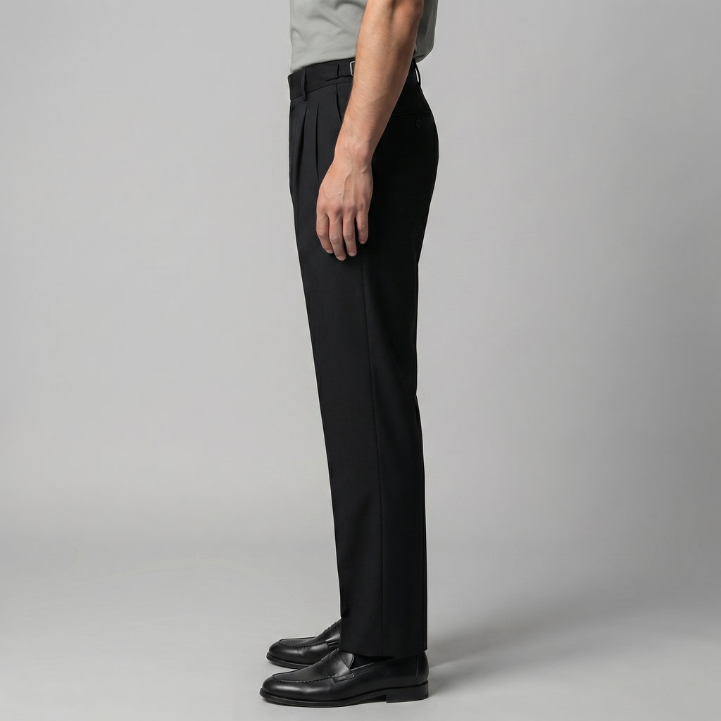 Men's Straight Leg Trousers - Retro Style Cotton Pants for Casual Wear