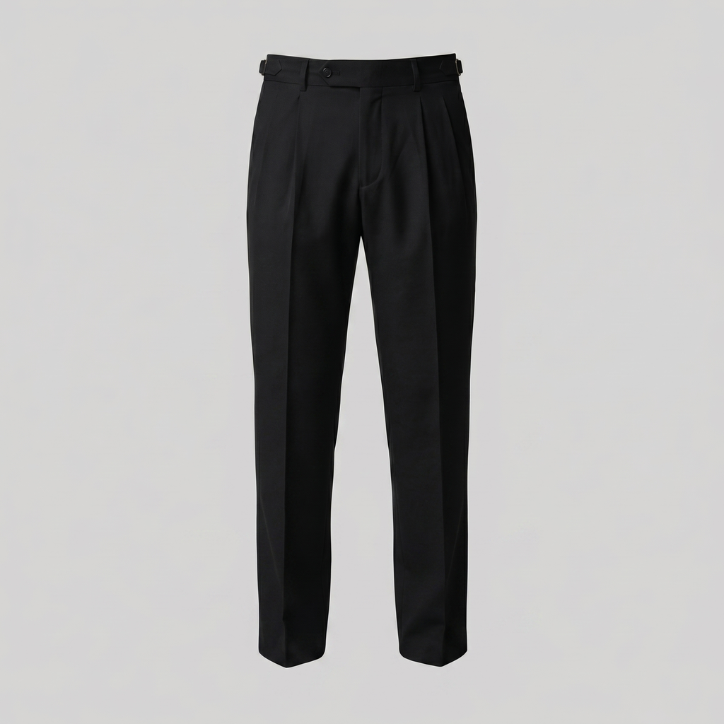 Men's Straight Leg Trousers - Retro Style Cotton Pants for Casual Wear