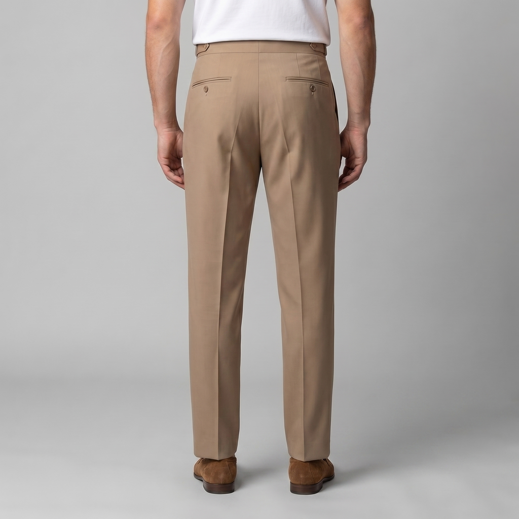 Men's Straight Leg Trousers - Retro Style Cotton Pants for Casual Wear