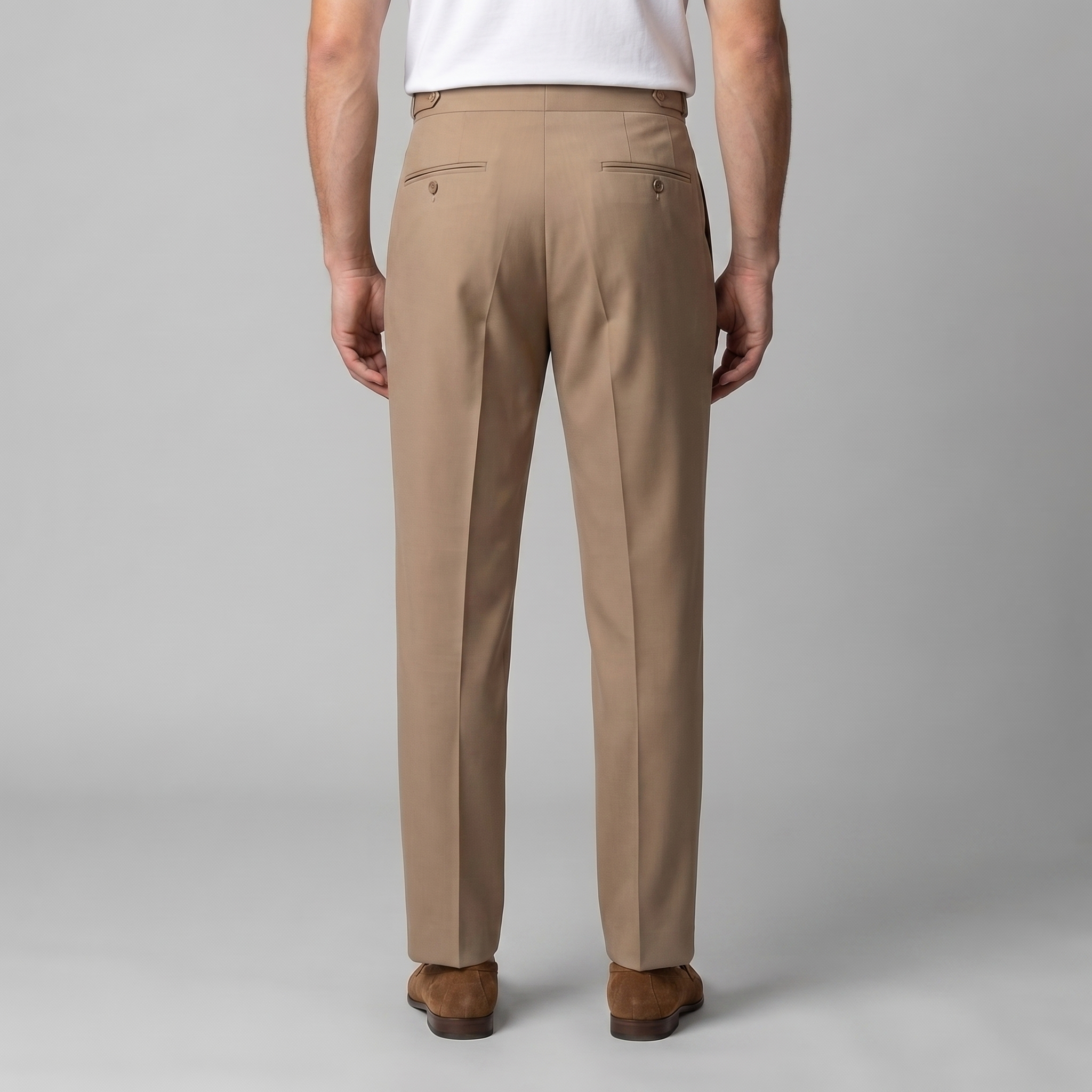 Men's Straight Leg Trousers - Retro Style Cotton Pants for Casual Wear