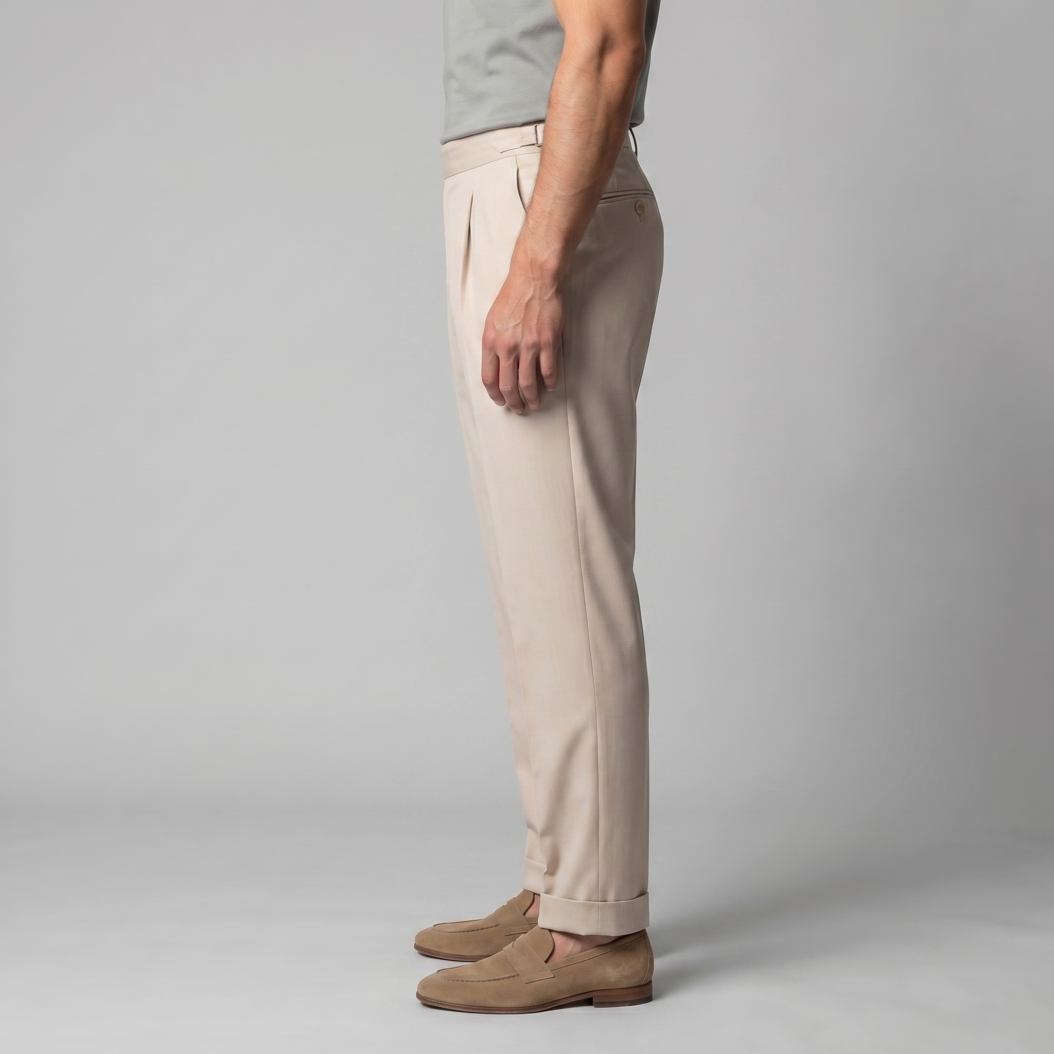 Men's Straight Leg Trousers - Retro Style Cotton Pants for Casual Wear