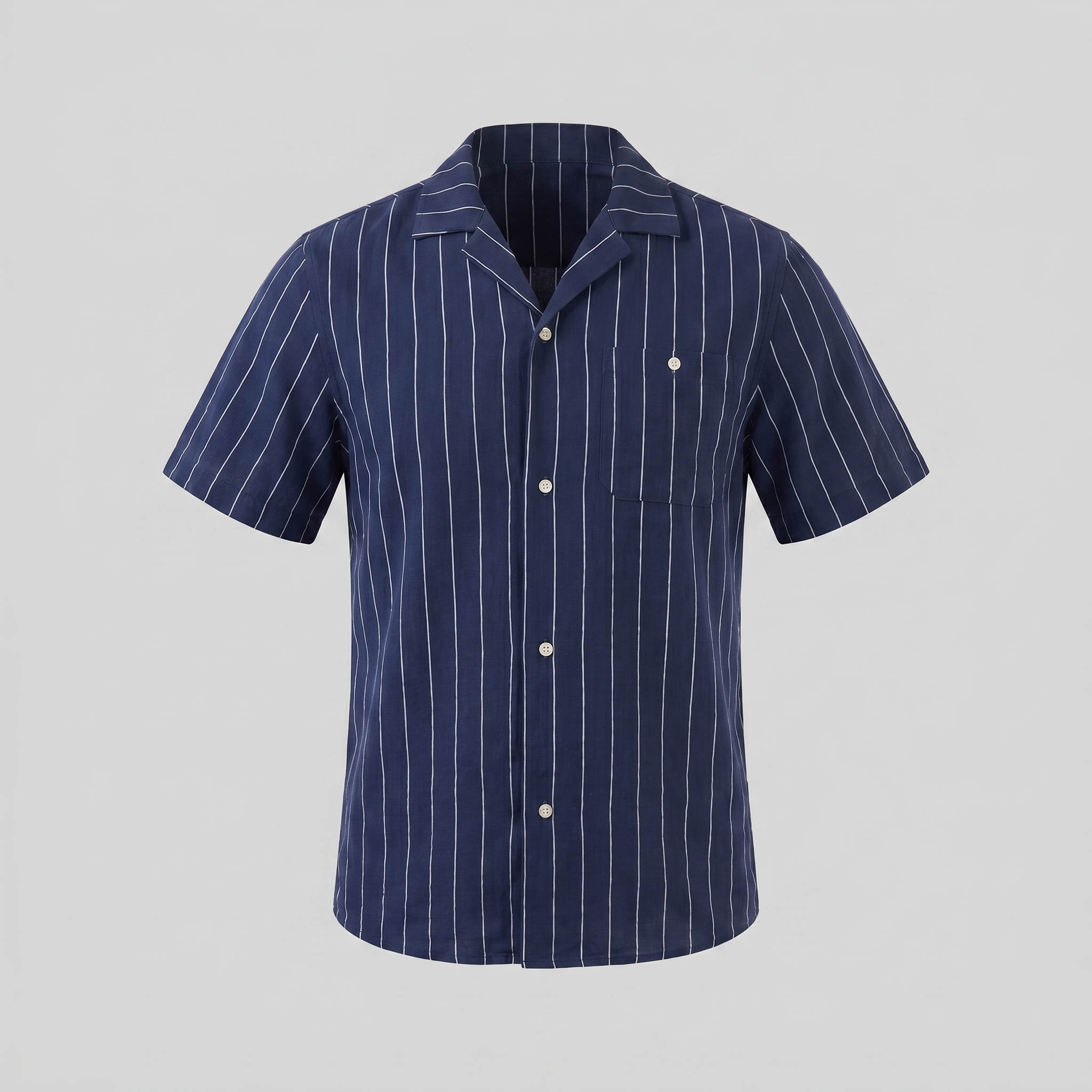 Men's Striped Cotton Button-Down Shirt for Casual or Business Wear