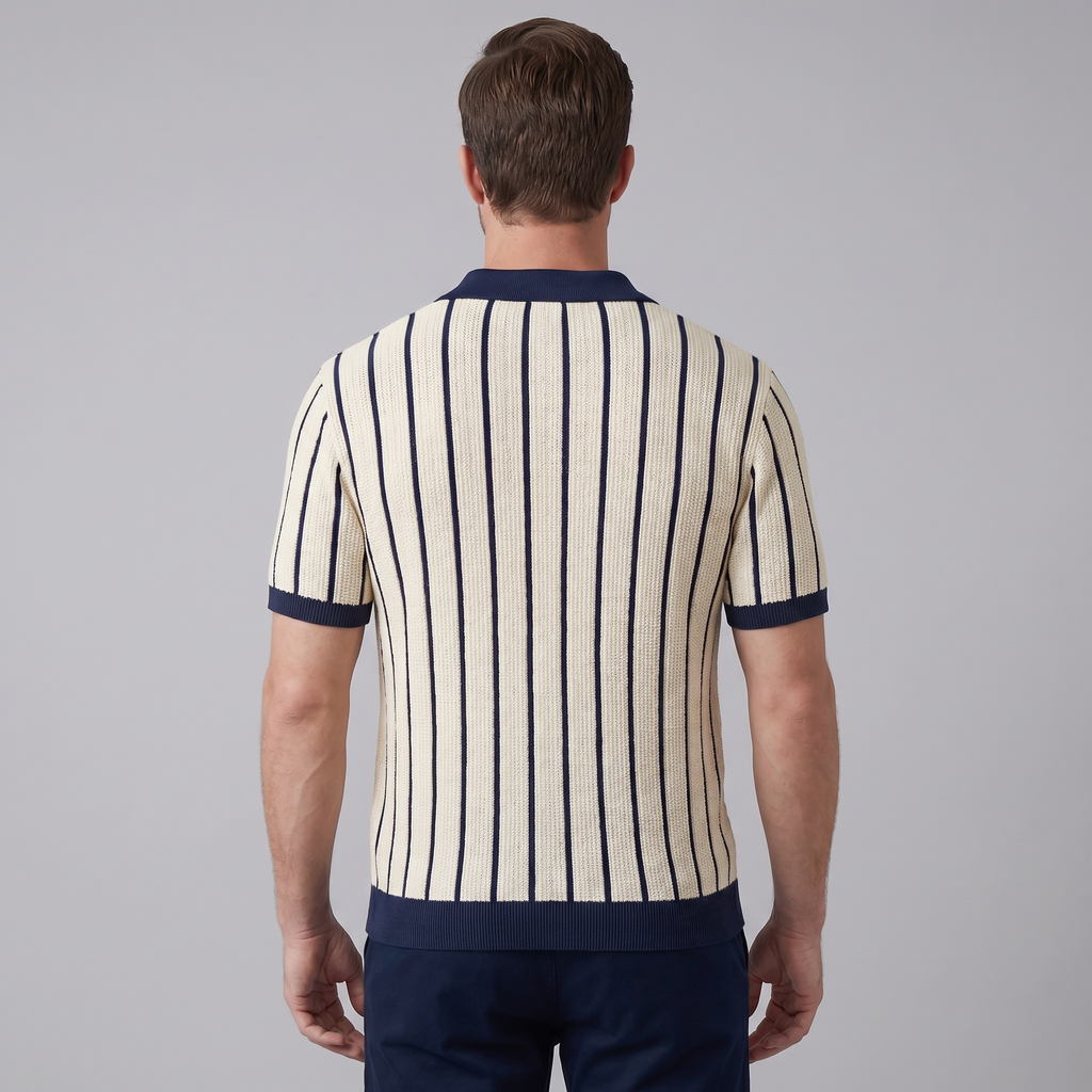 Men's Striped Cotton Button Down Shirt for Casual or Business Wear
