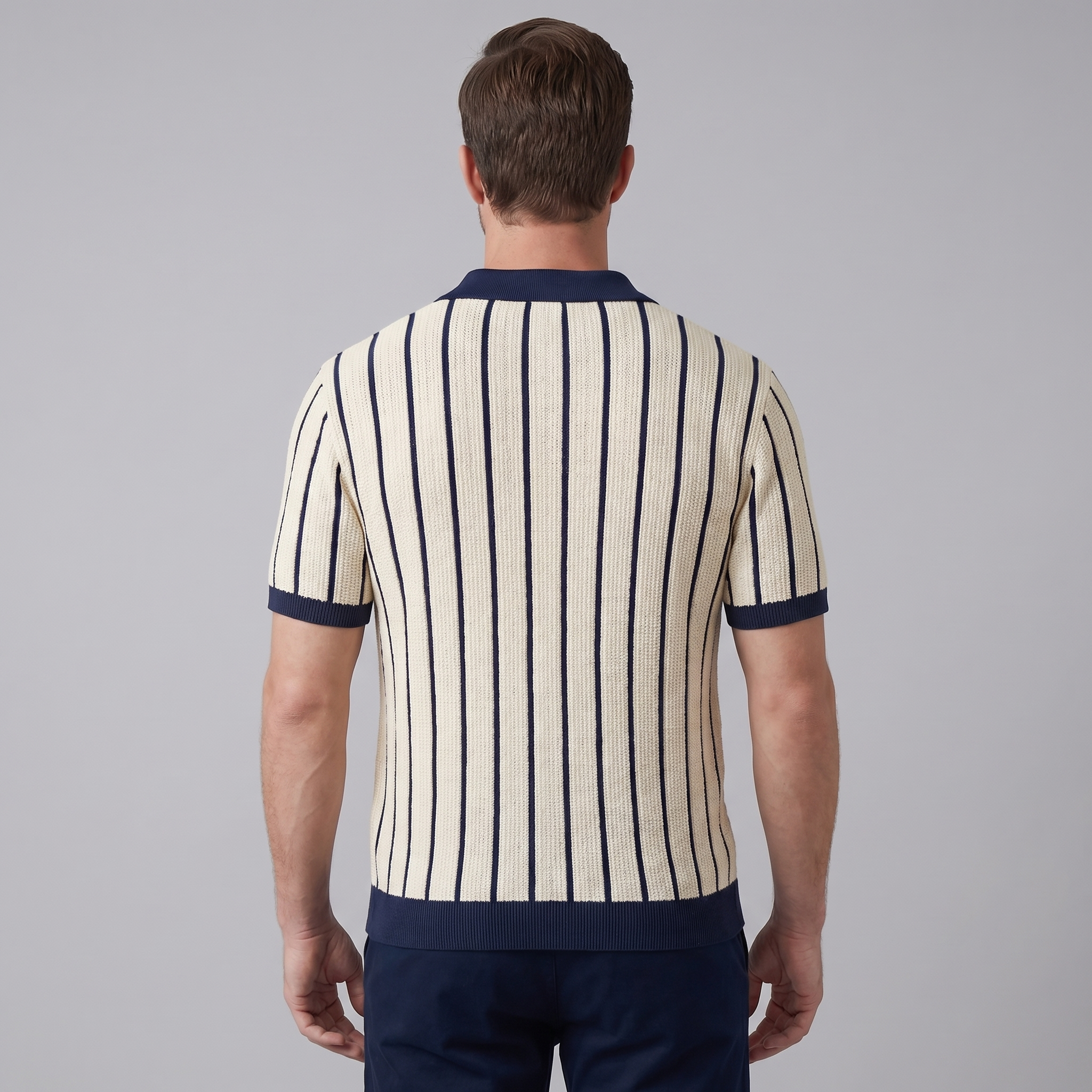 Men's Striped Cotton Button Down Shirt for Casual or Business Wear