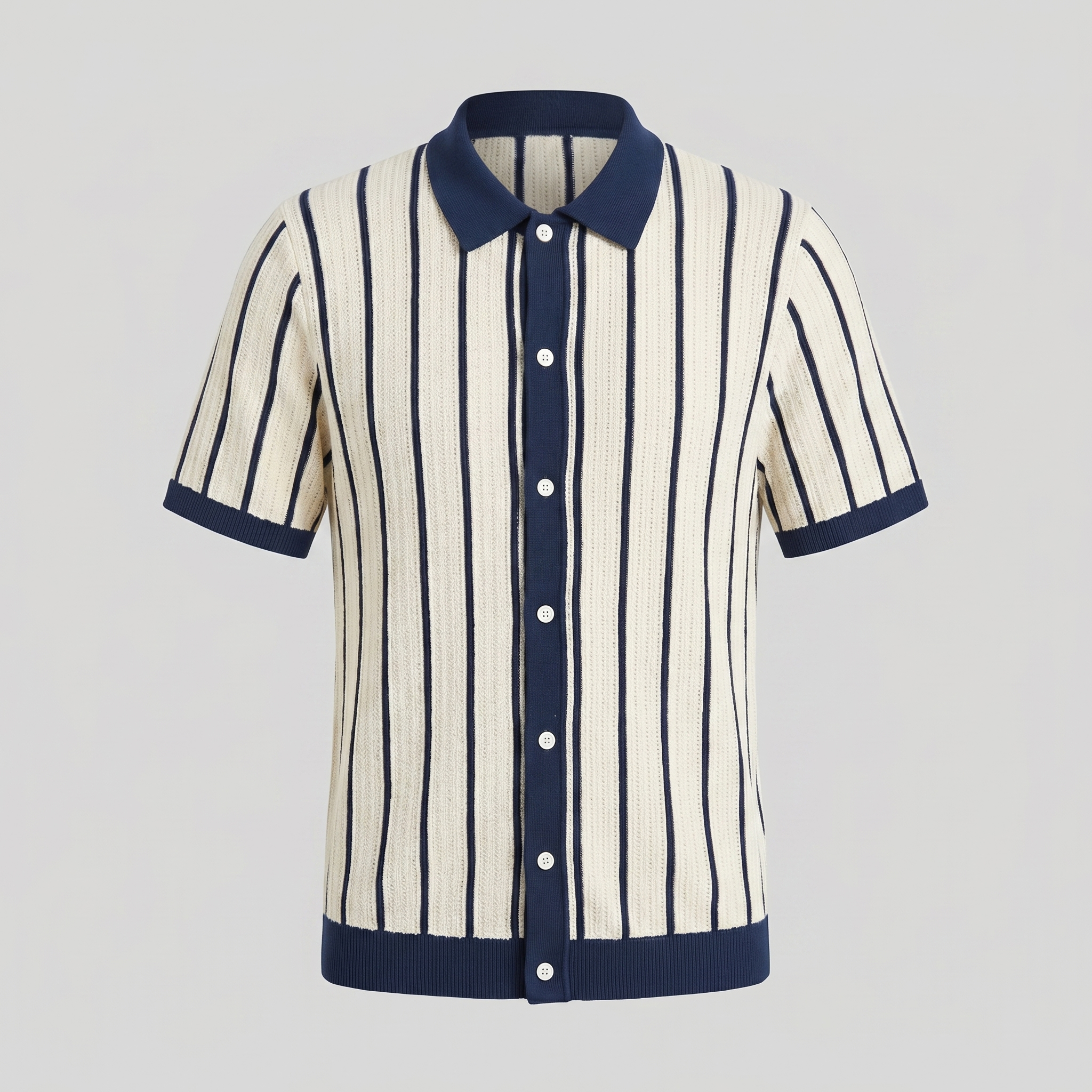 Men's Striped Cotton Button Down Shirt for Casual or Business Wear