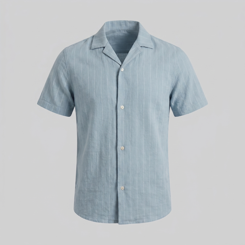 Men's Striped Cotton Button-Down Shirt for Casual or Business Wear