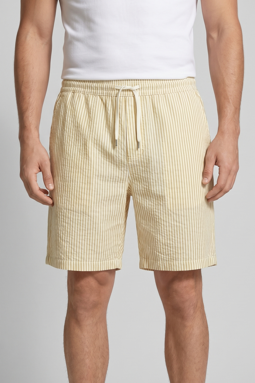 Men's Striped Cotton Summer Shorts for Casual Wear