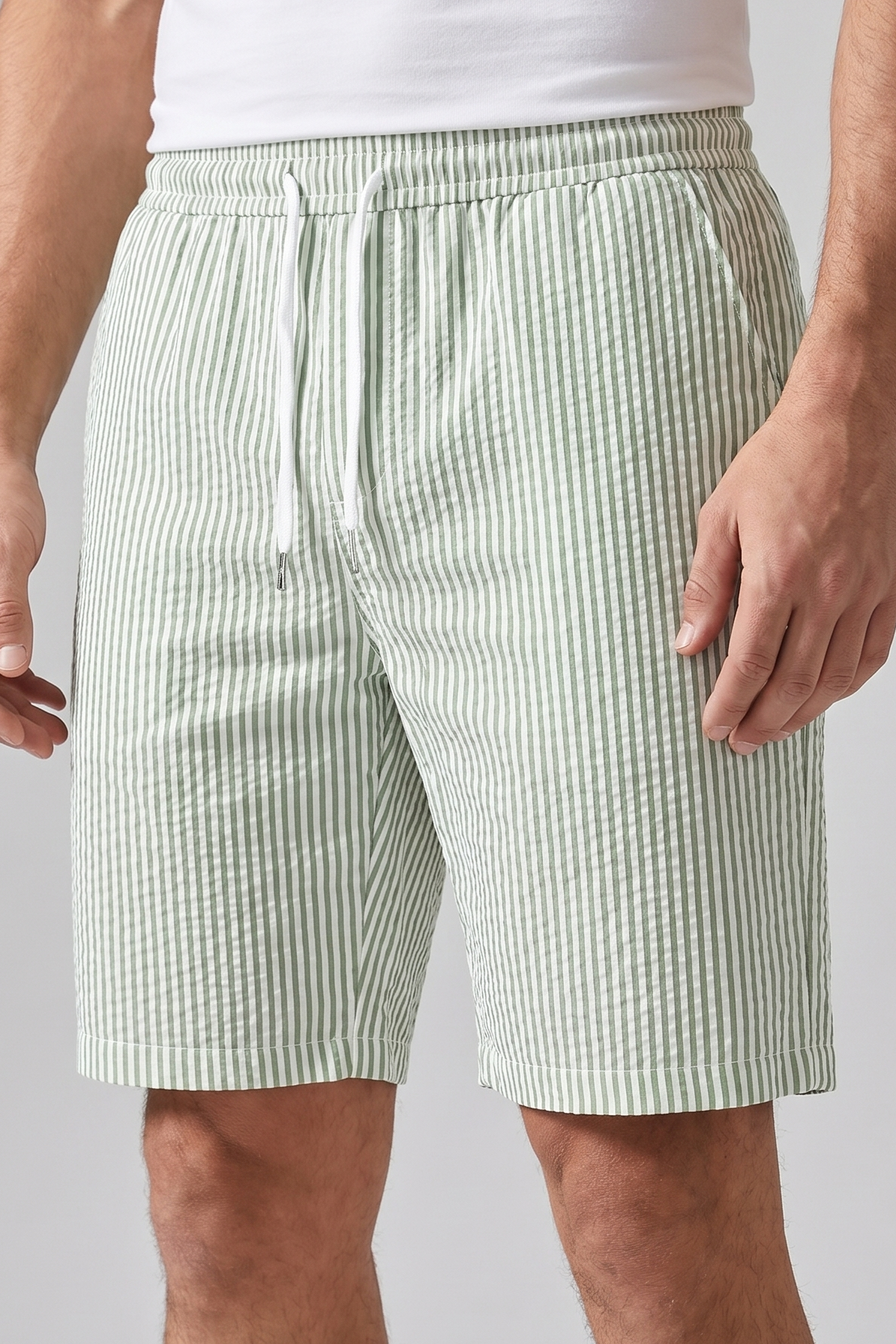 Men's Striped Cotton Summer Shorts for Casual Wear