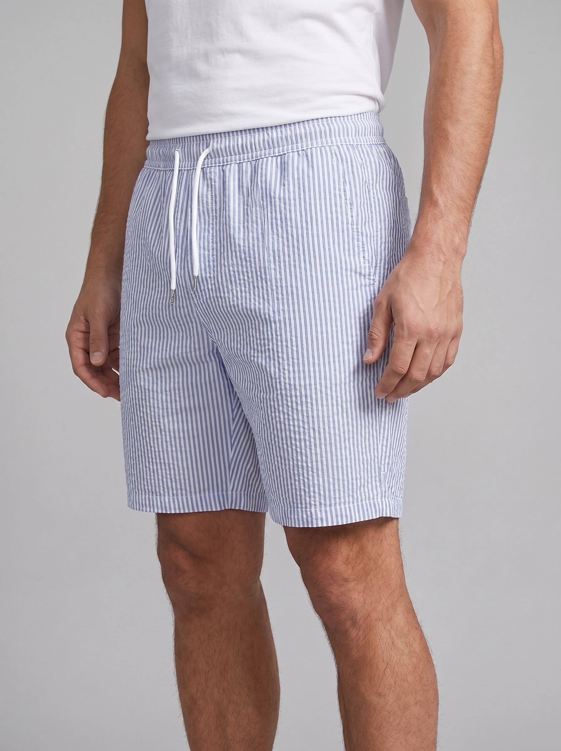 Men's Striped Cotton Summer Shorts for Casual Wear