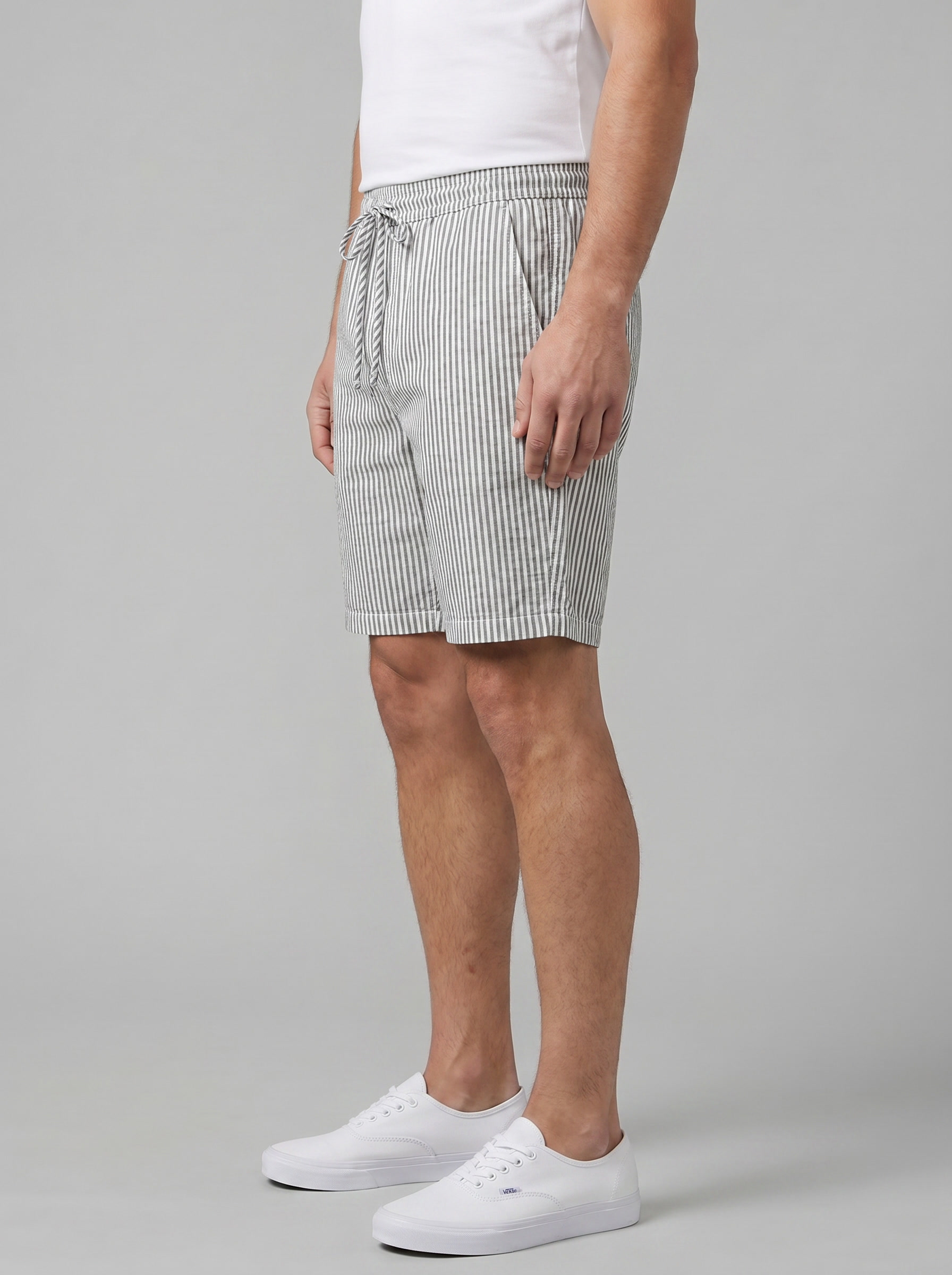 Men's Striped Cotton Summer Shorts for Casual Wear