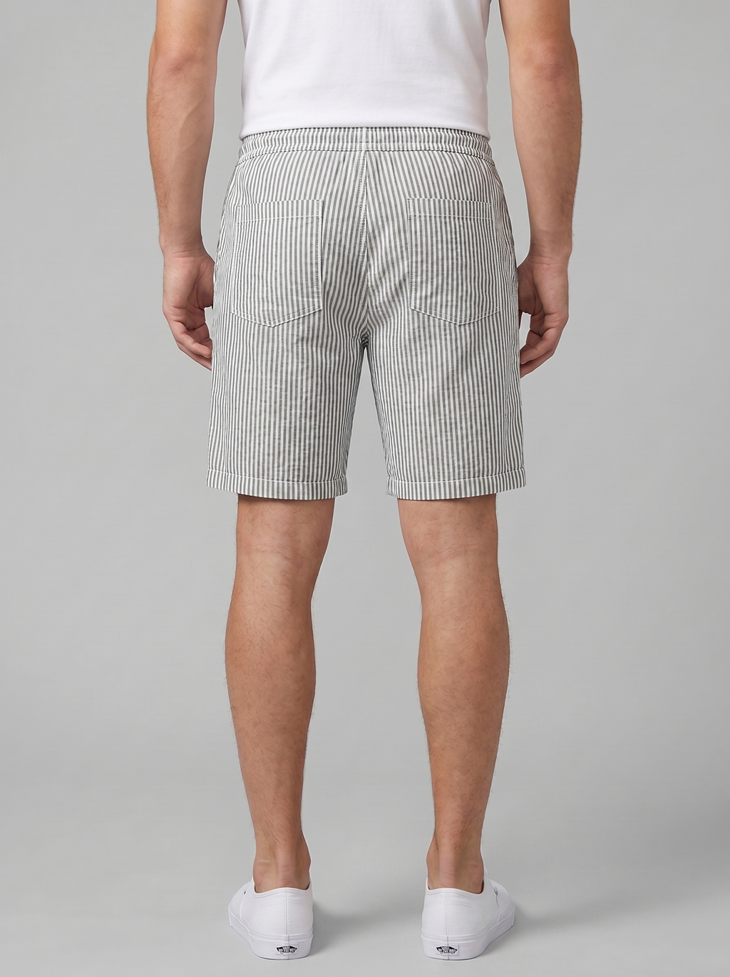 Men's Striped Cotton Summer Shorts for Casual Wear