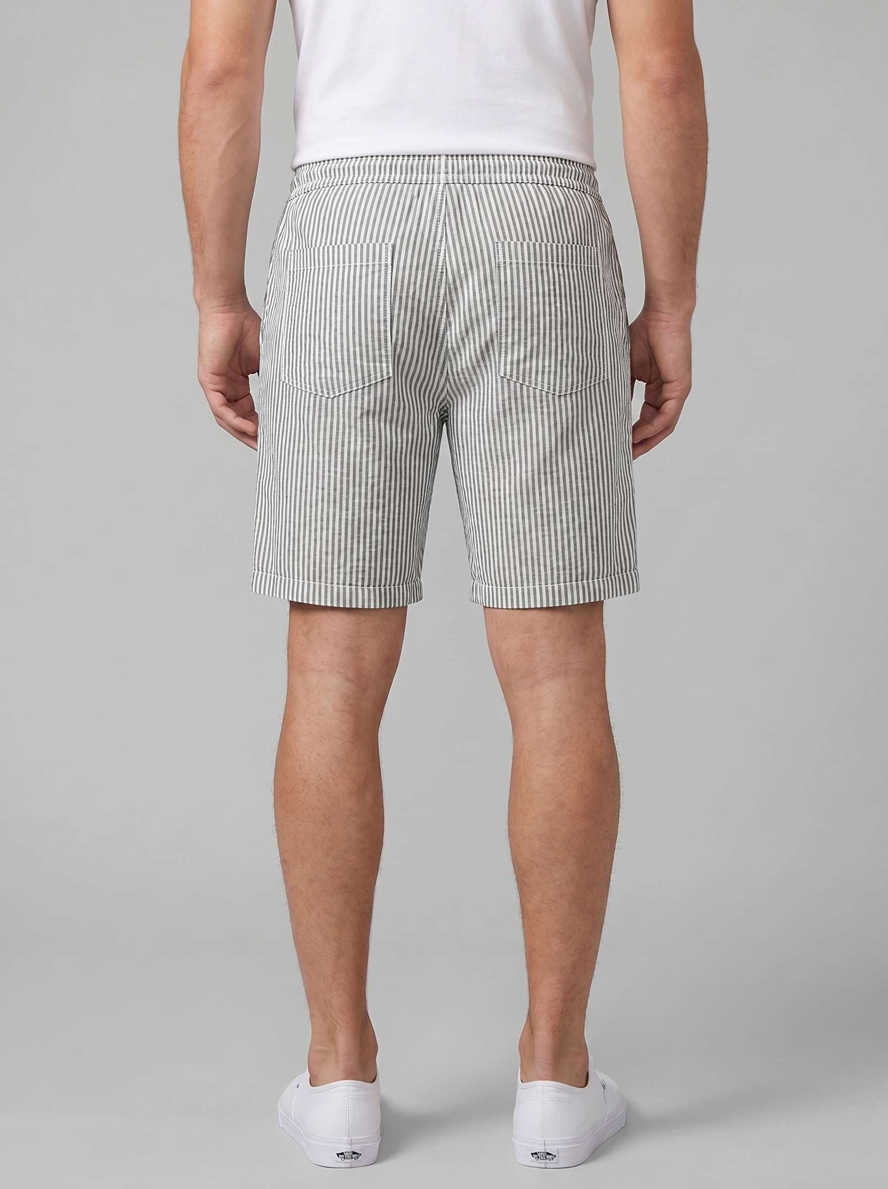 Men's Striped Cotton Summer Shorts for Casual Wear