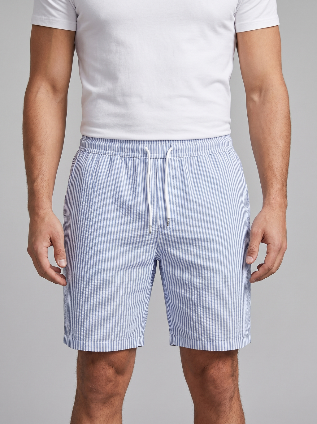 Men's Striped Cotton Summer Shorts for Casual Wear