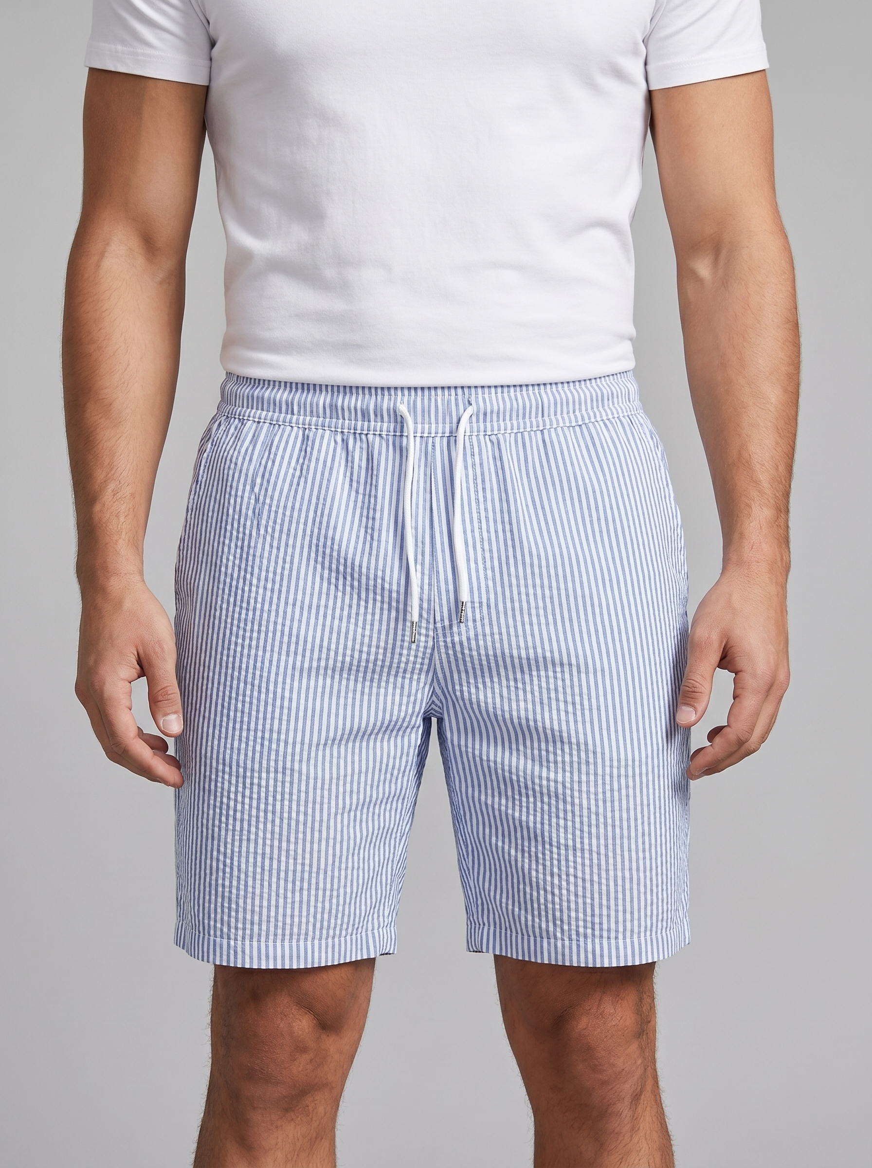 Men's Striped Cotton Summer Shorts for Casual Wear