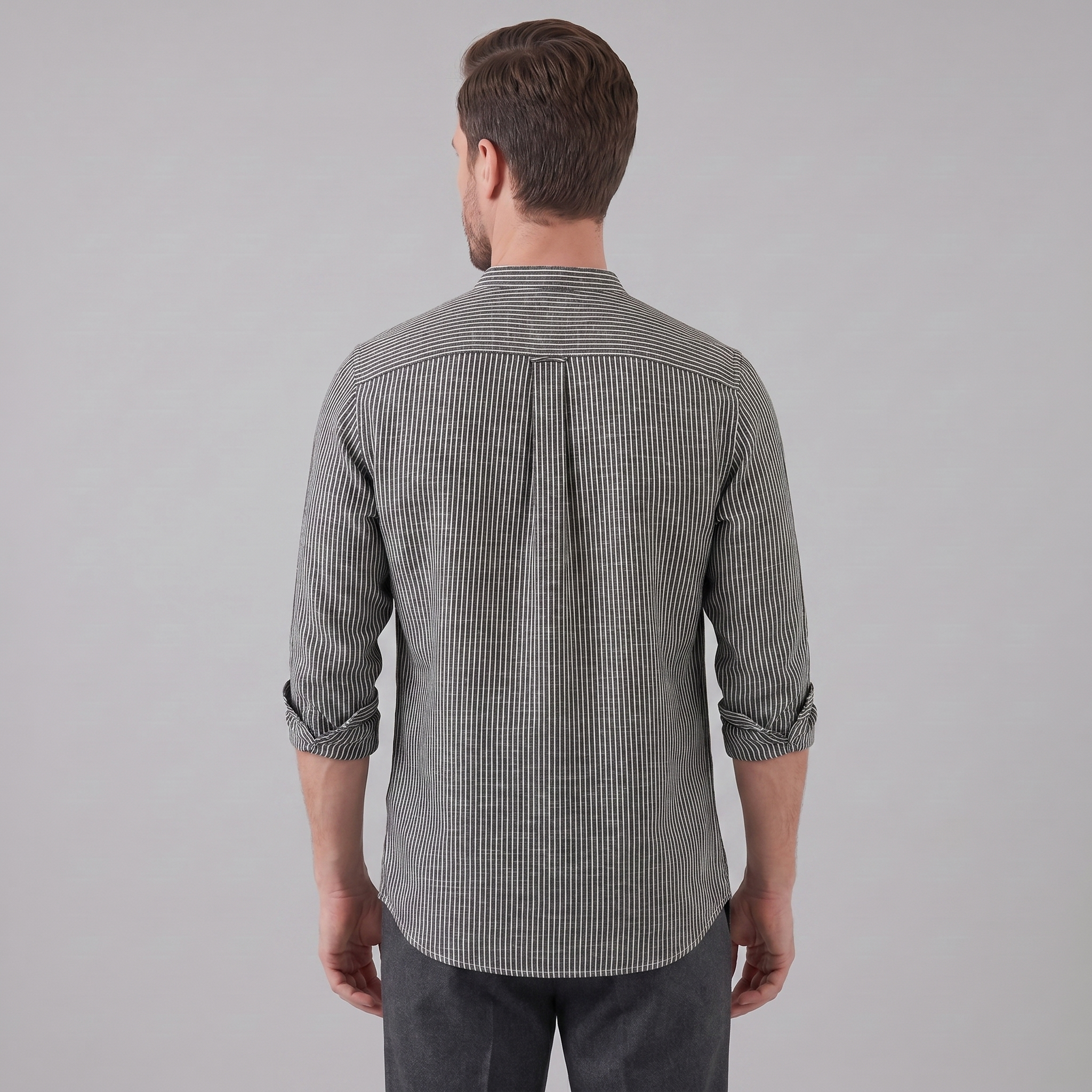 Men's Striped Long Sleeve Henley Shirt - Cotton Casual Wear Top