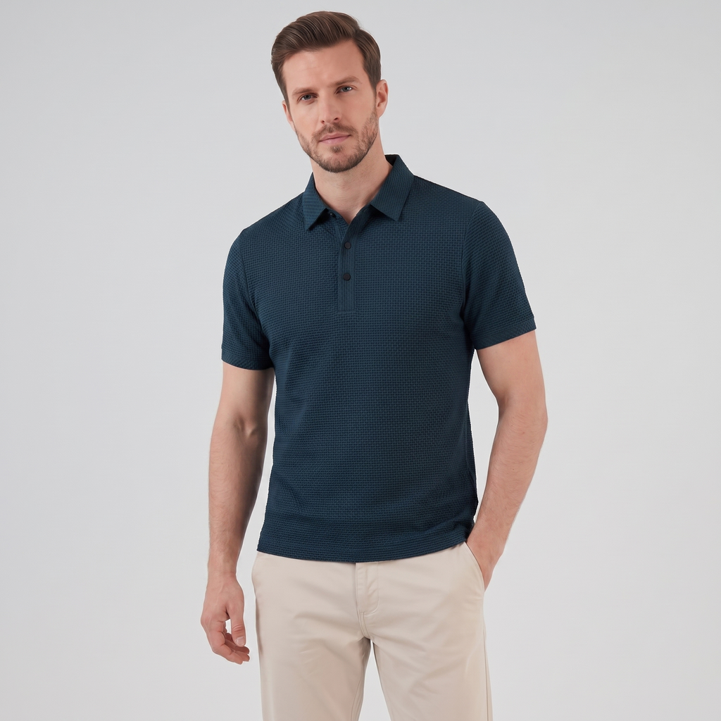 Men's Structured Cotton Polo Shirt for Casual and Business Wear